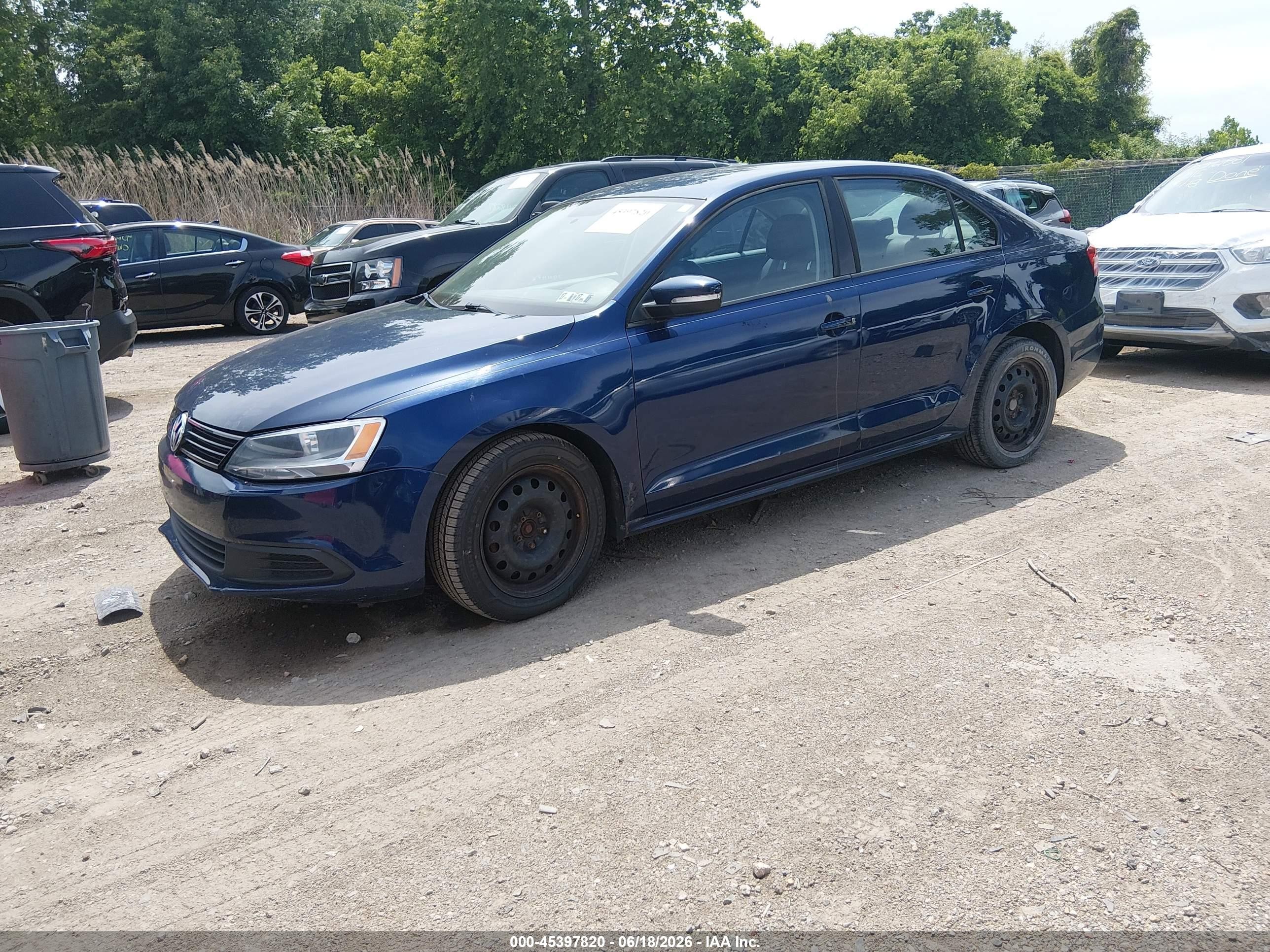 2012 Volkswagen Jetta 2.5l Se Синий vin: 3VWDP7AJ7CM386251