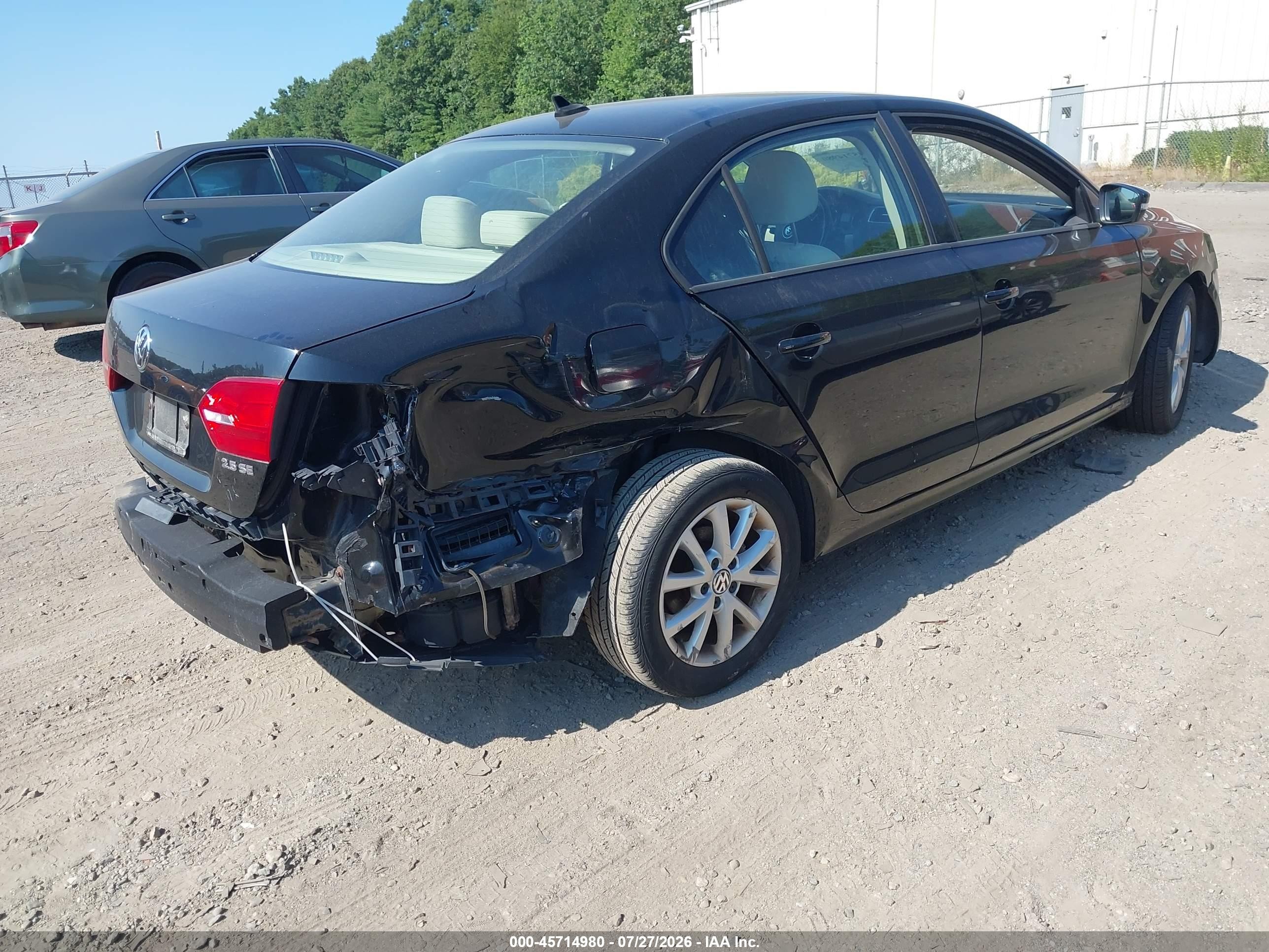 2012 Volkswagen Jetta 2.5l Se Black vin: 3VWDP7AJ7CM401637