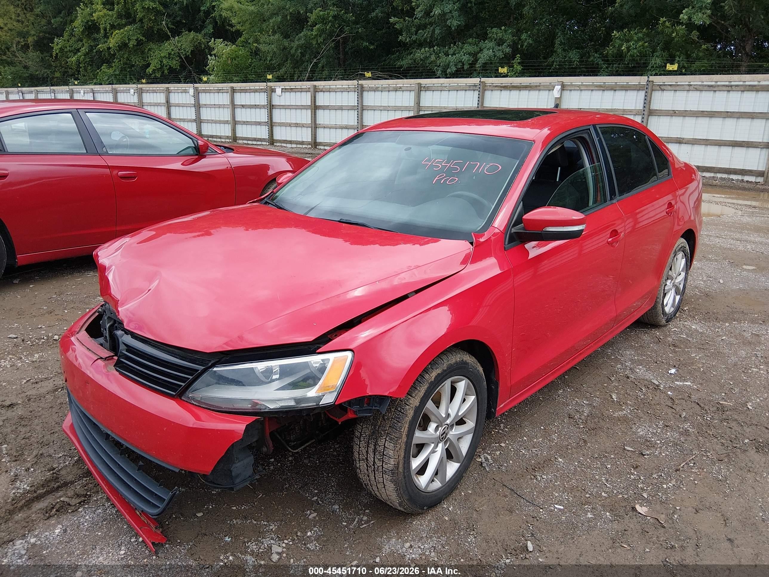 2012 Volkswagen Jetta 2.5l Se Red vin: 3VWDP7AJ7CM417885