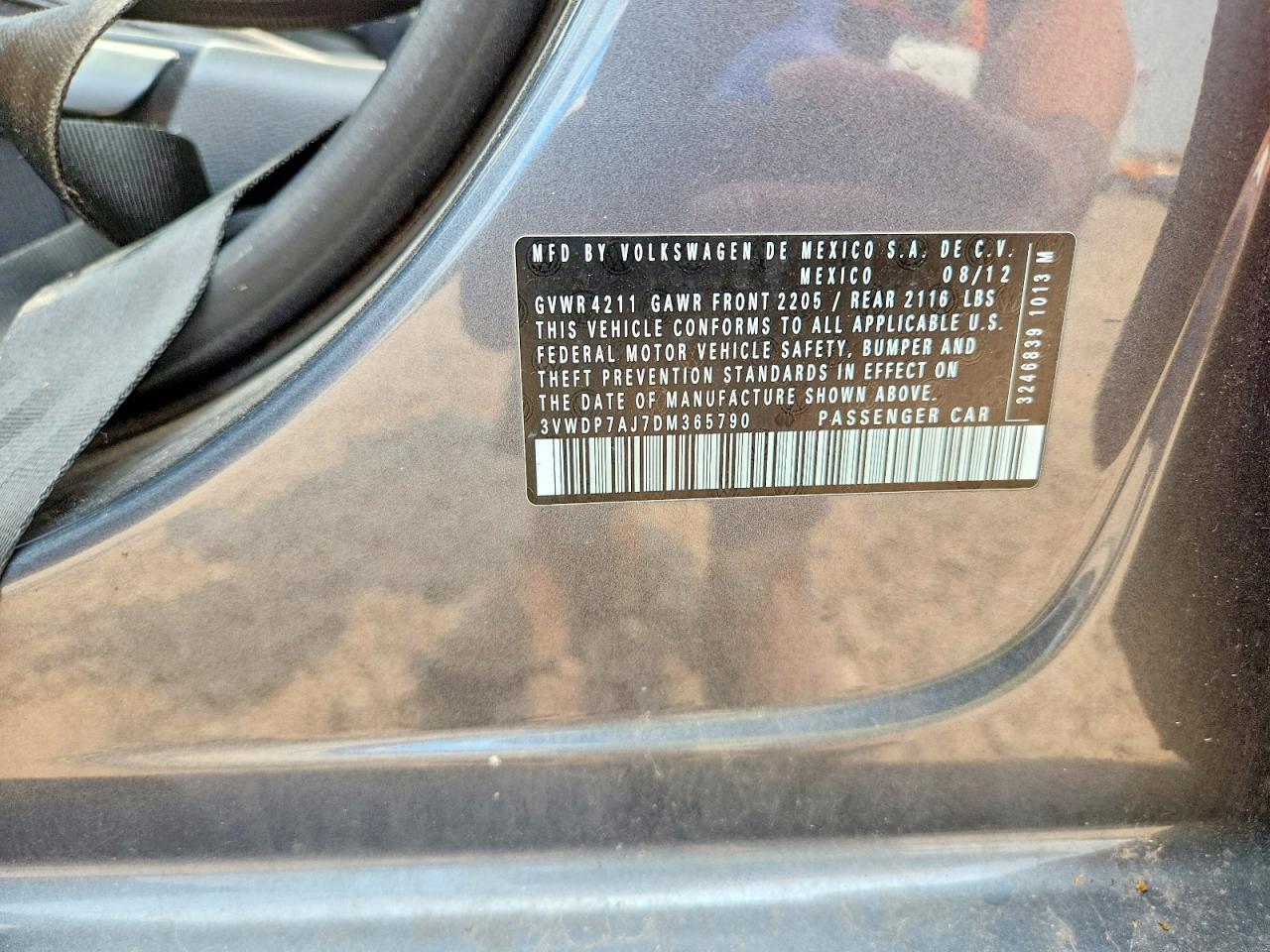 2013 Volkswagen Jetta Se Gray vin: 3VWDP7AJ7DM365790