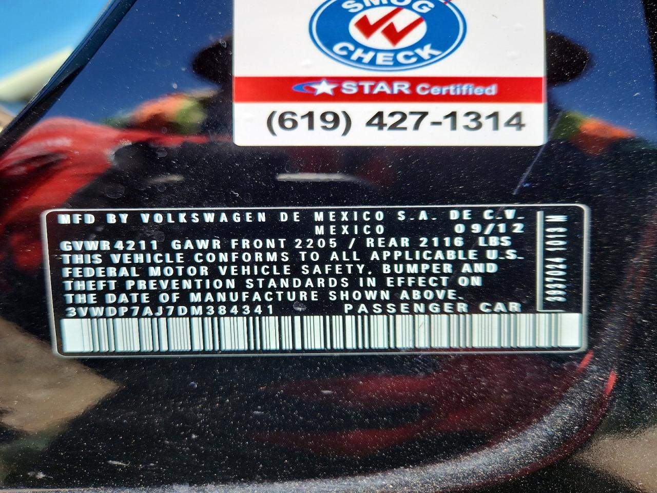2013 Volkswagen Jetta Se Black vin: 3VWDP7AJ7DM384341