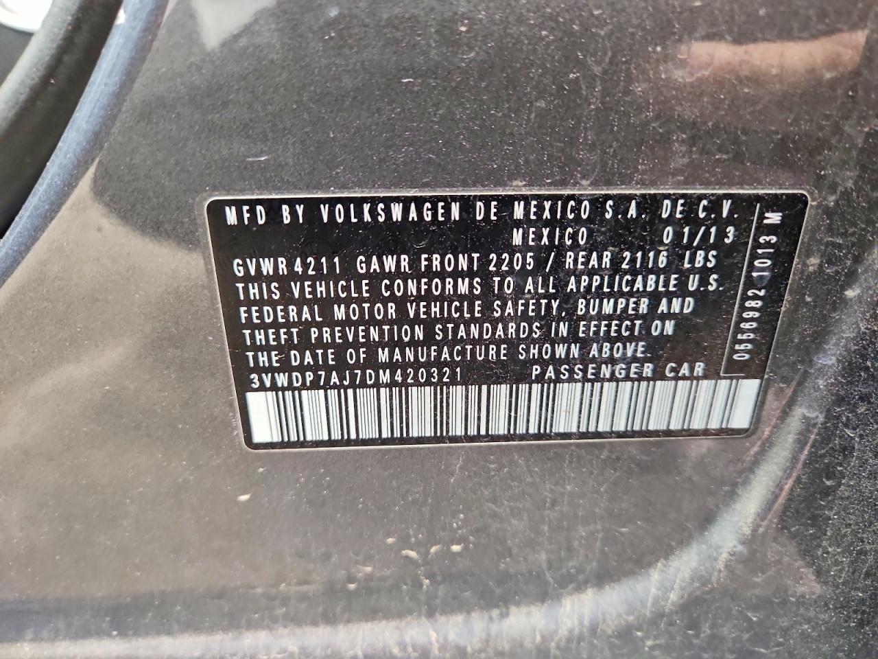 2013 Volkswagen Jetta Se Gray vin: 3VWDP7AJ7DM420321
