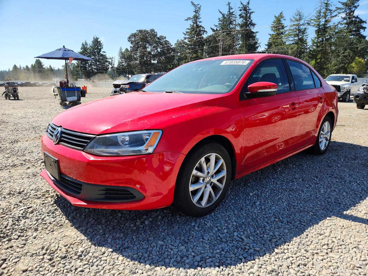 2012 Volkswagen Jetta Se Red vin: 3VWDP7AJ8CM339309