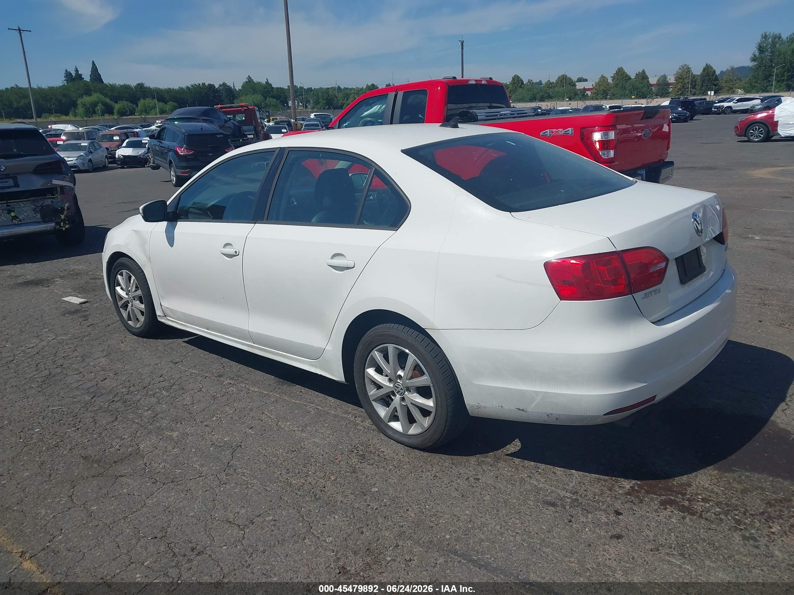 2012 Volkswagen Jetta 2.5l Se White vin: 3VWDP7AJ8CM406510