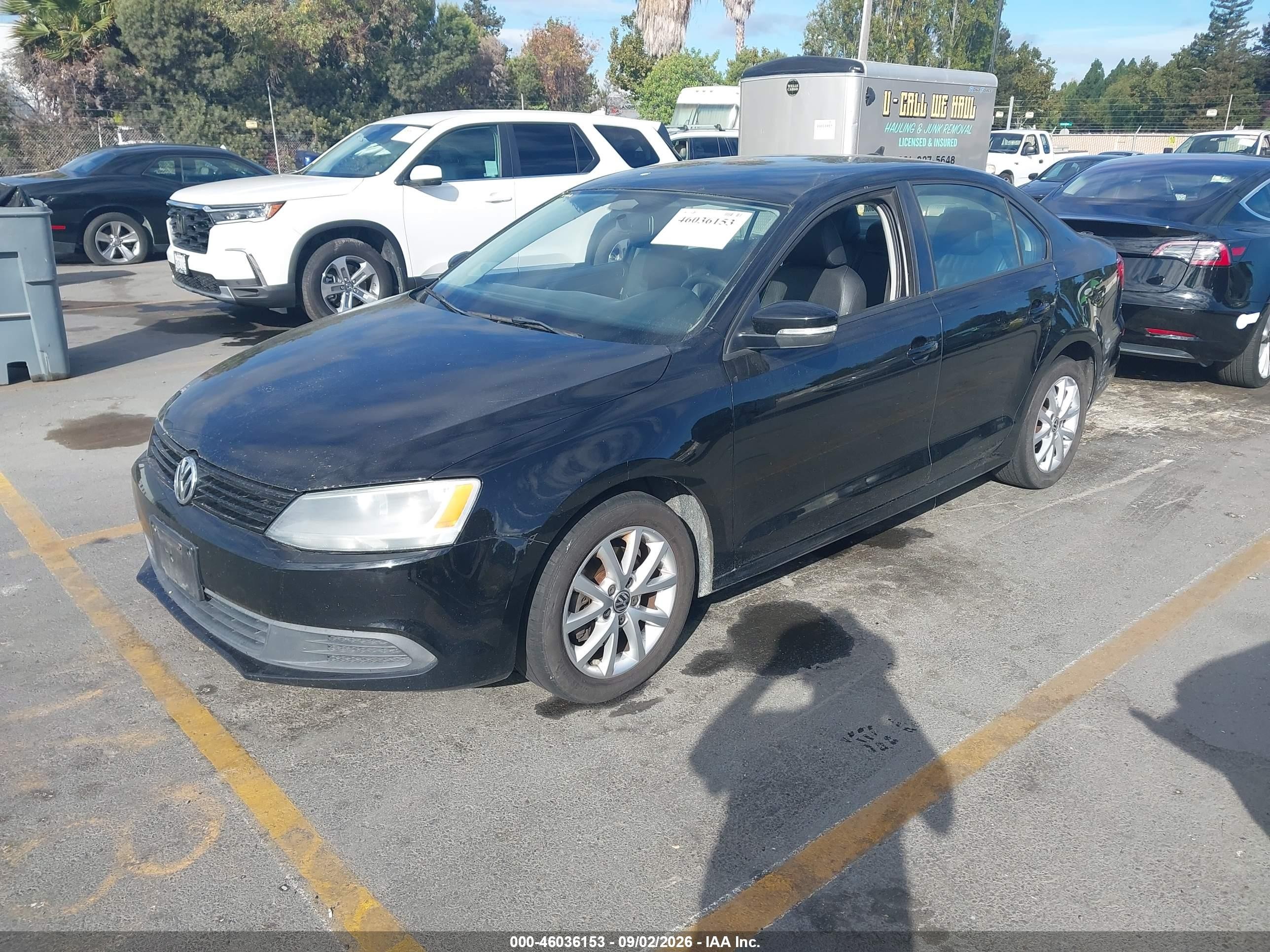2012 Volkswagen Jetta 2.5l Se Black vin: 3VWDP7AJ8CM419743