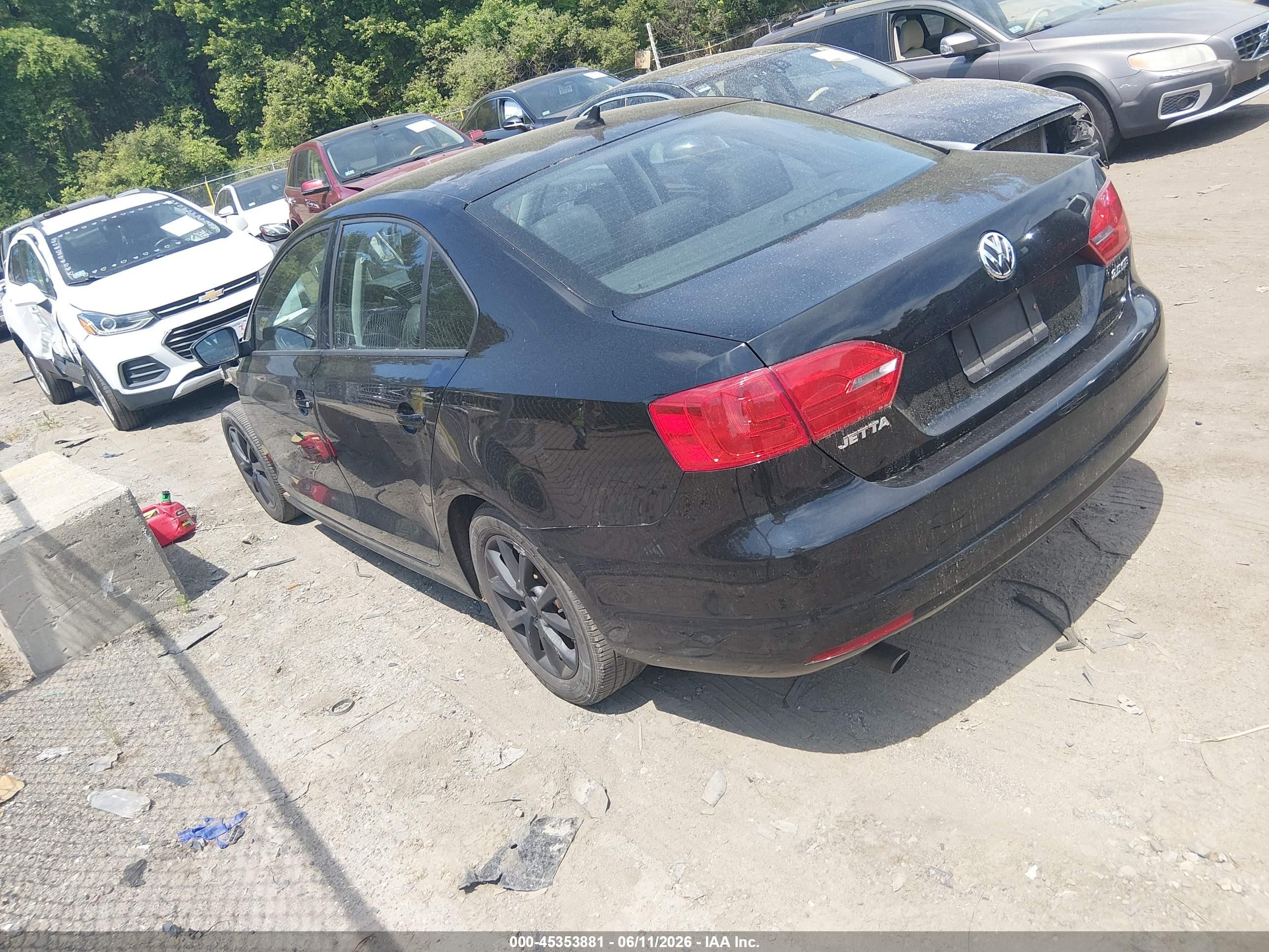2012 Volkswagen Jetta 2.5l Se Black vin: 3VWDP7AJ8CM425252