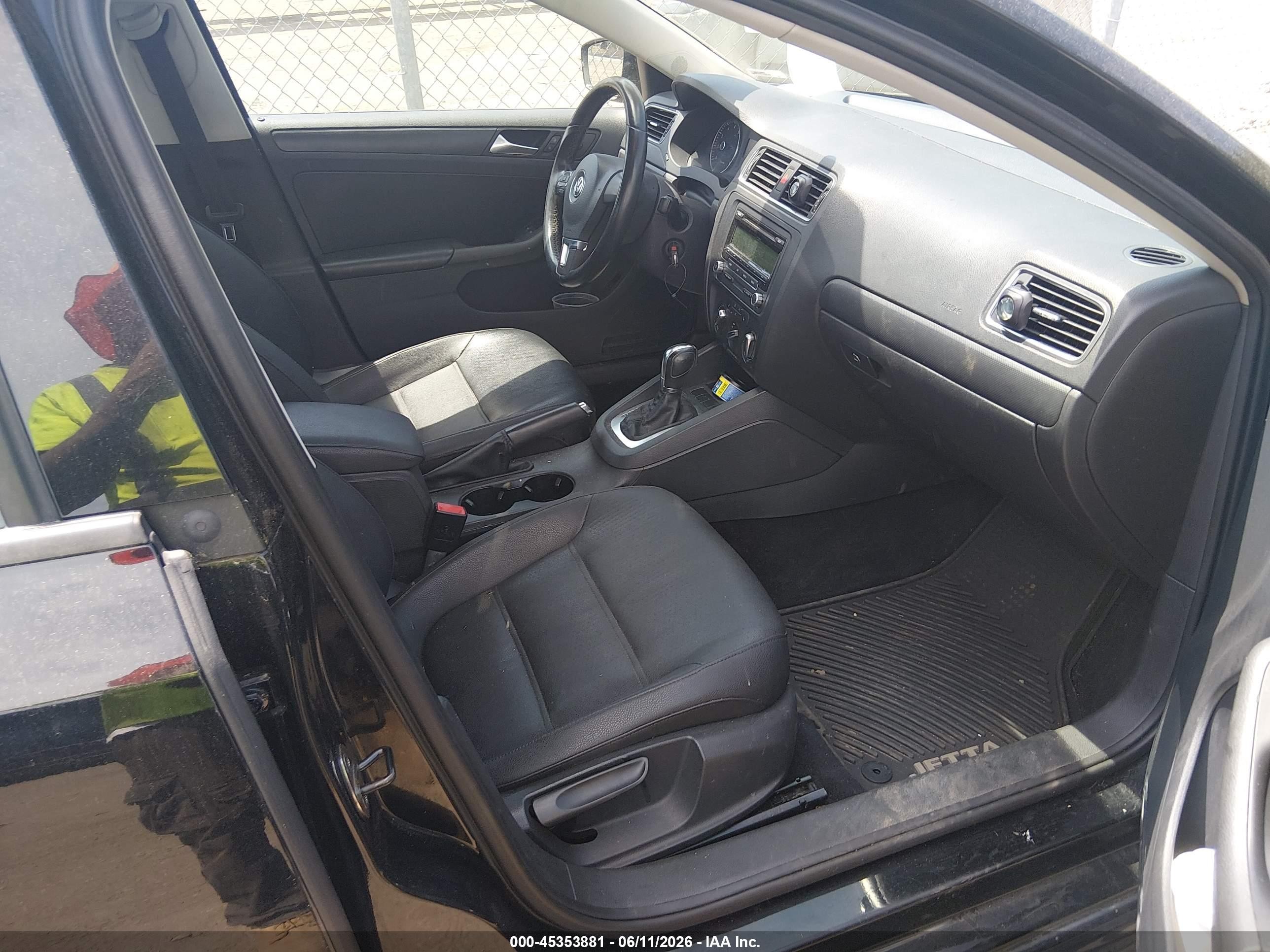2012 Volkswagen Jetta 2.5l Se Black vin: 3VWDP7AJ8CM425252