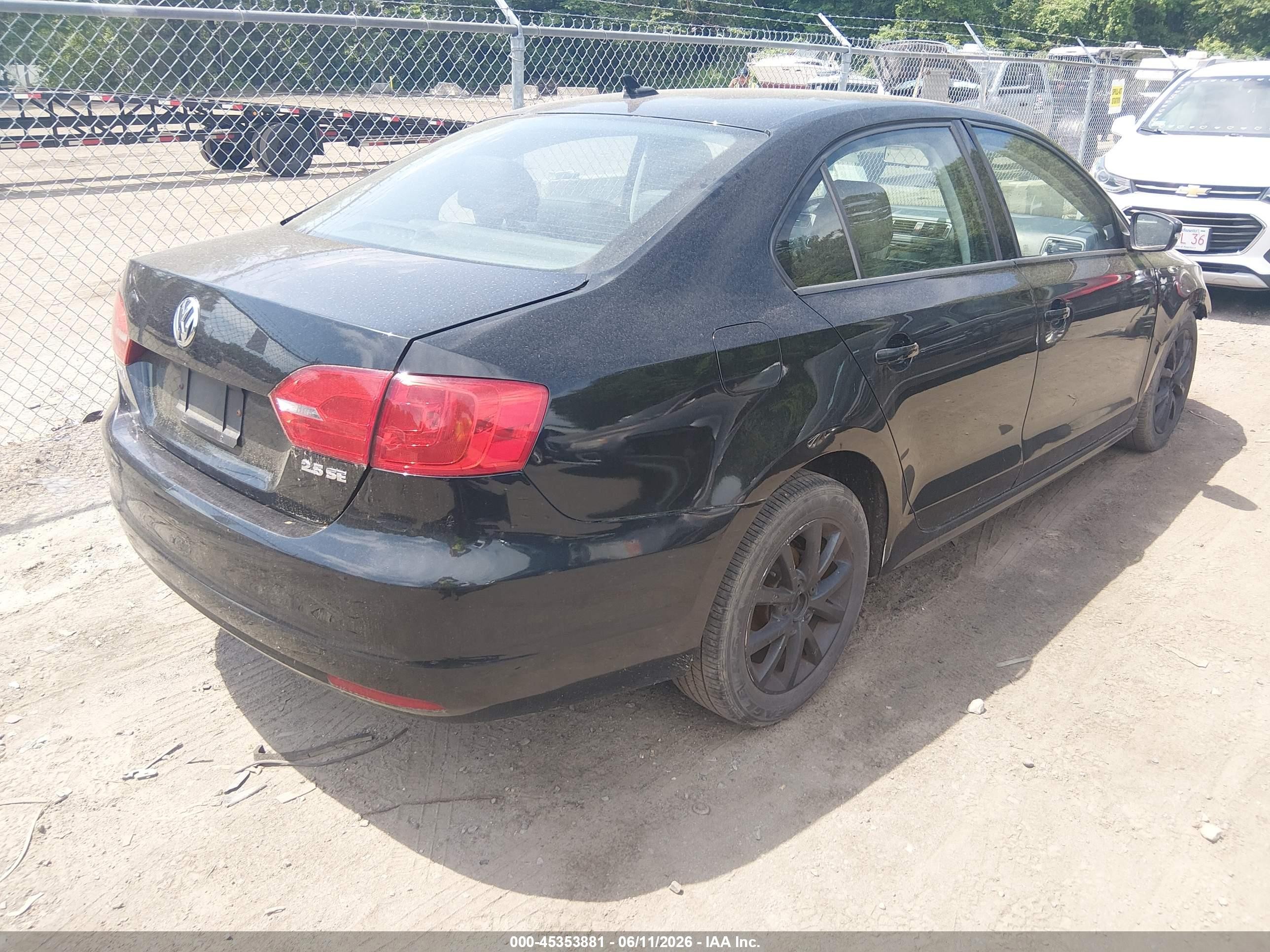 2012 Volkswagen Jetta 2.5l Se Black vin: 3VWDP7AJ8CM425252