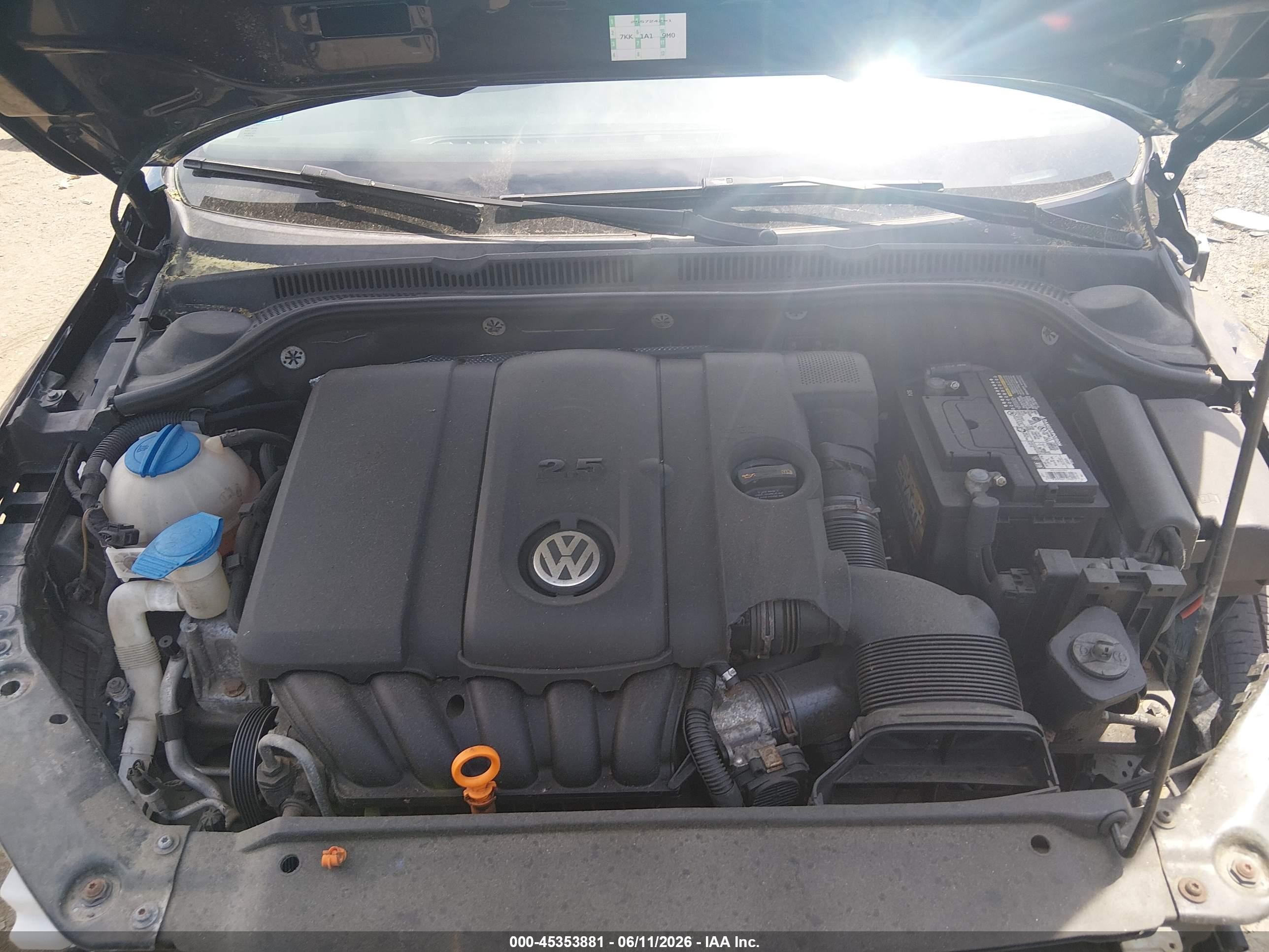 2012 Volkswagen Jetta 2.5l Se Black vin: 3VWDP7AJ8CM425252