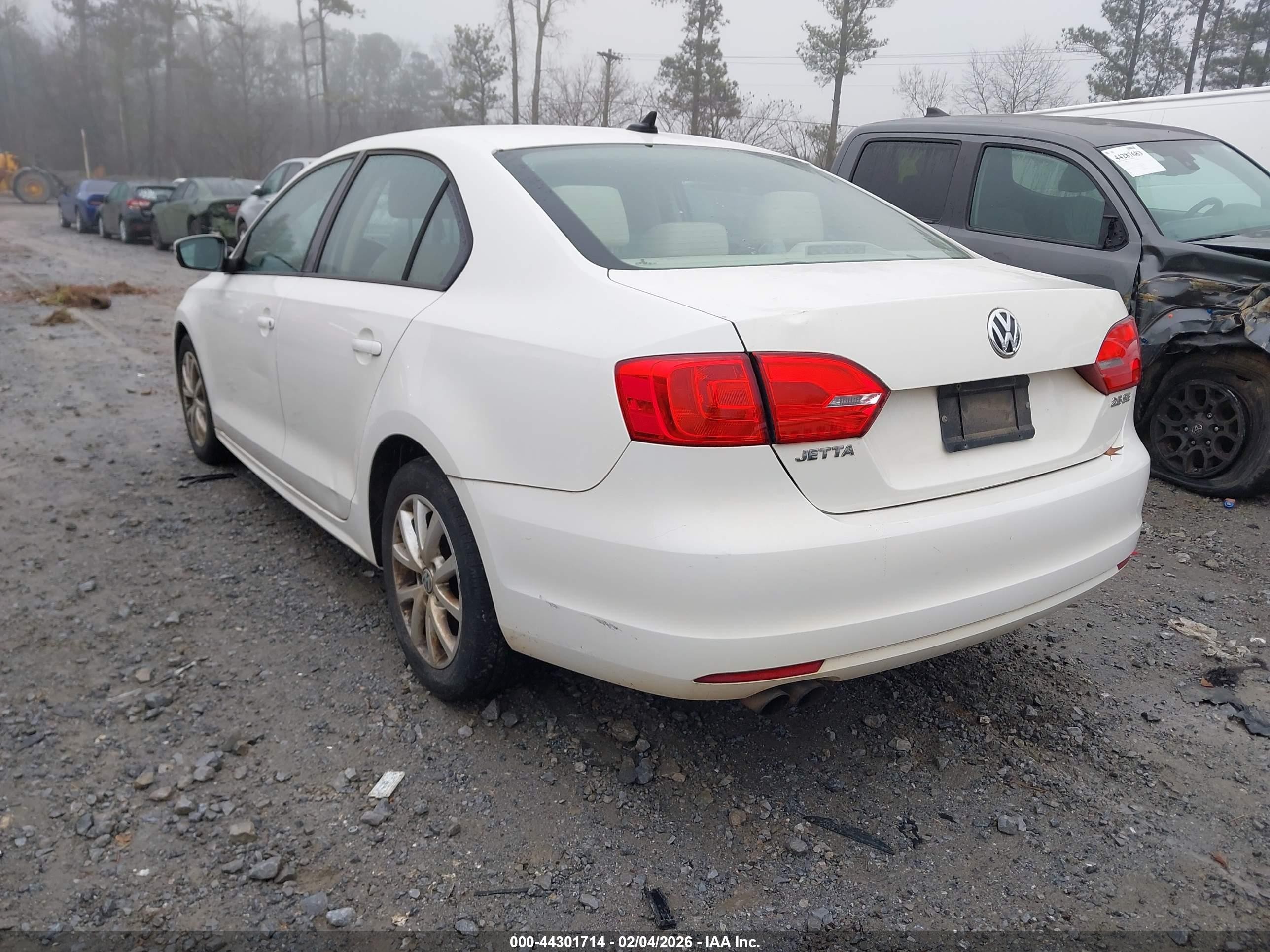 2012 Volkswagen Jetta 2.5l Se White vin: 3VWDP7AJ8CM470188