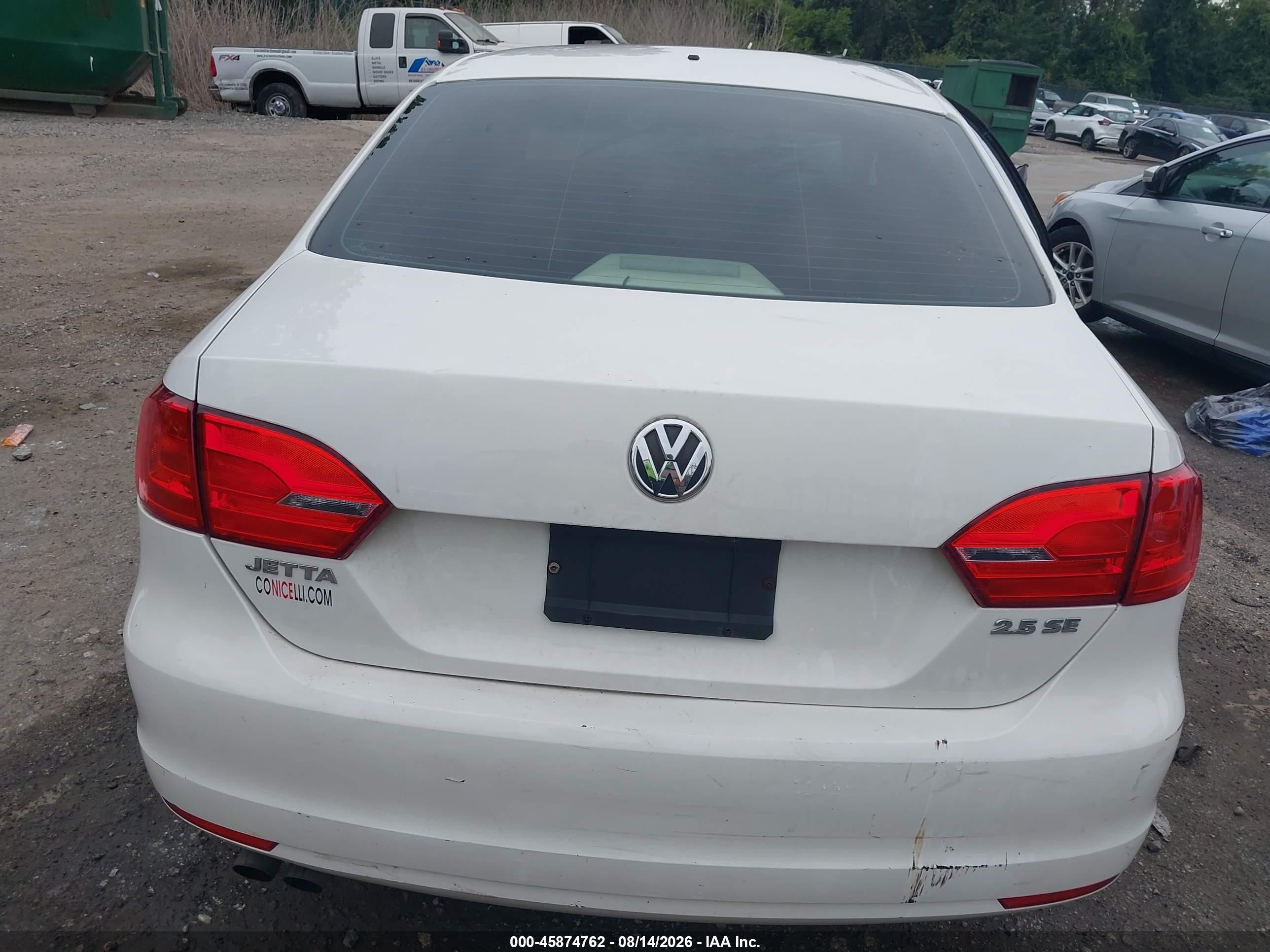 2013 Volkswagen Jetta 2.5l Se White vin: 3VWDP7AJ8DM359481