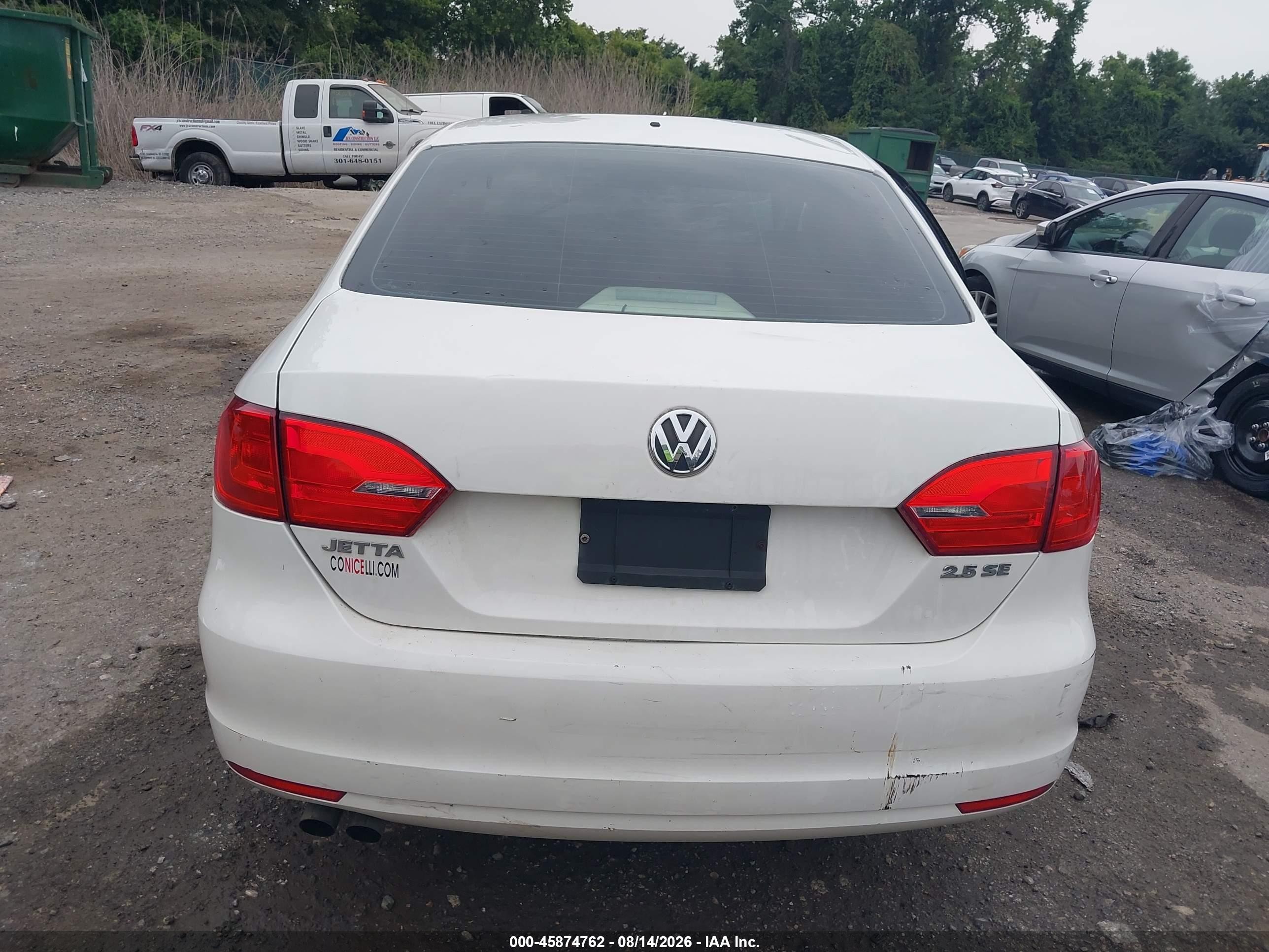 2013 Volkswagen Jetta 2.5l Se White vin: 3VWDP7AJ8DM359481