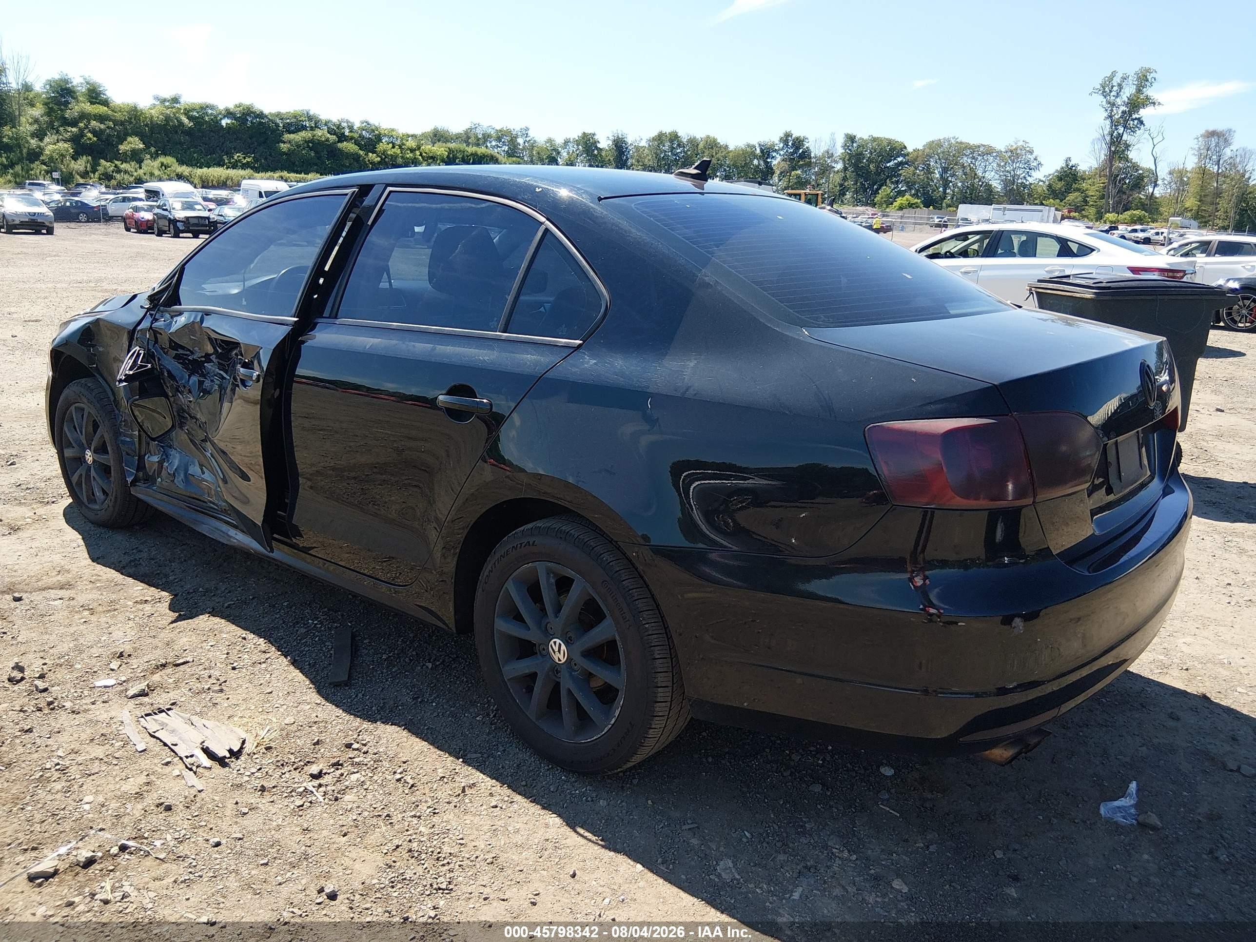 2013 Volkswagen Jetta 2.5l Se Black vin: 3VWDP7AJ8DM438407