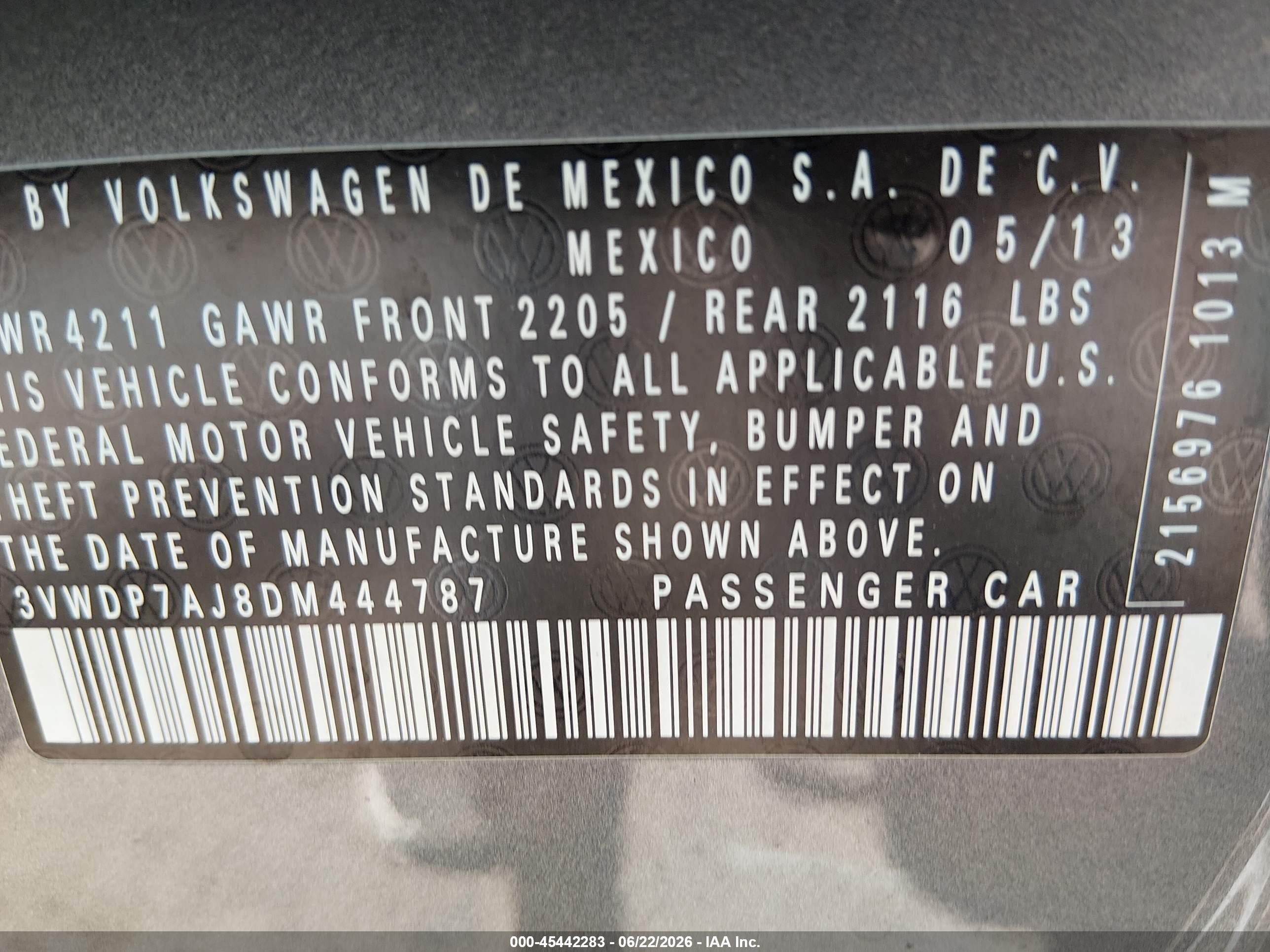 2013 Volkswagen Jetta 2.5l Se Gray vin: 3VWDP7AJ8DM444787