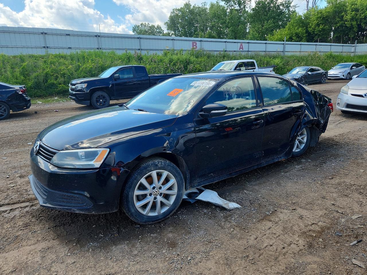 2012 Volkswagen Jetta Se Black vin: 3VWDP7AJ9CM107253
