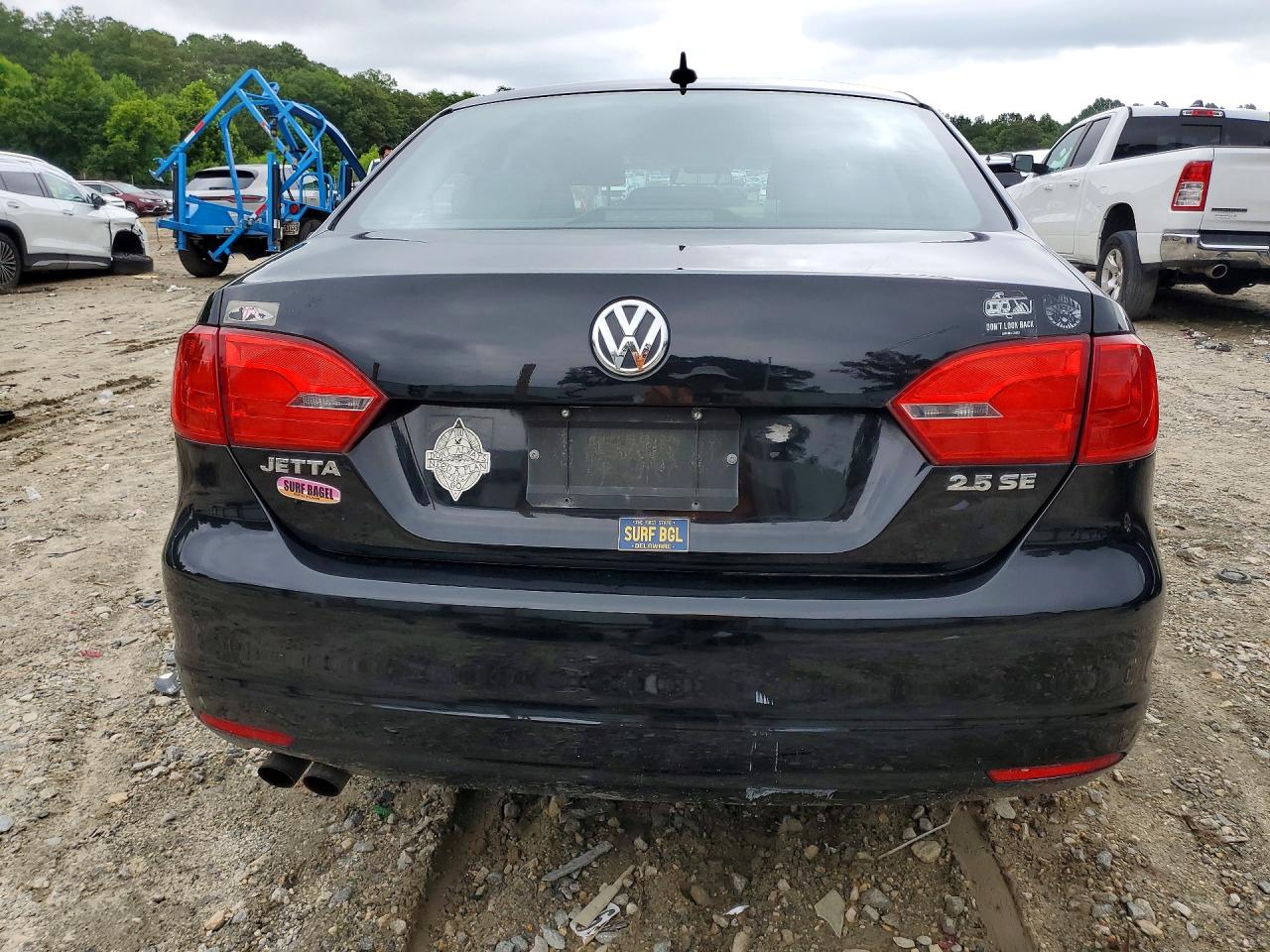 2012 Volkswagen Jetta Se Black vin: 3VWDP7AJ9CM304147