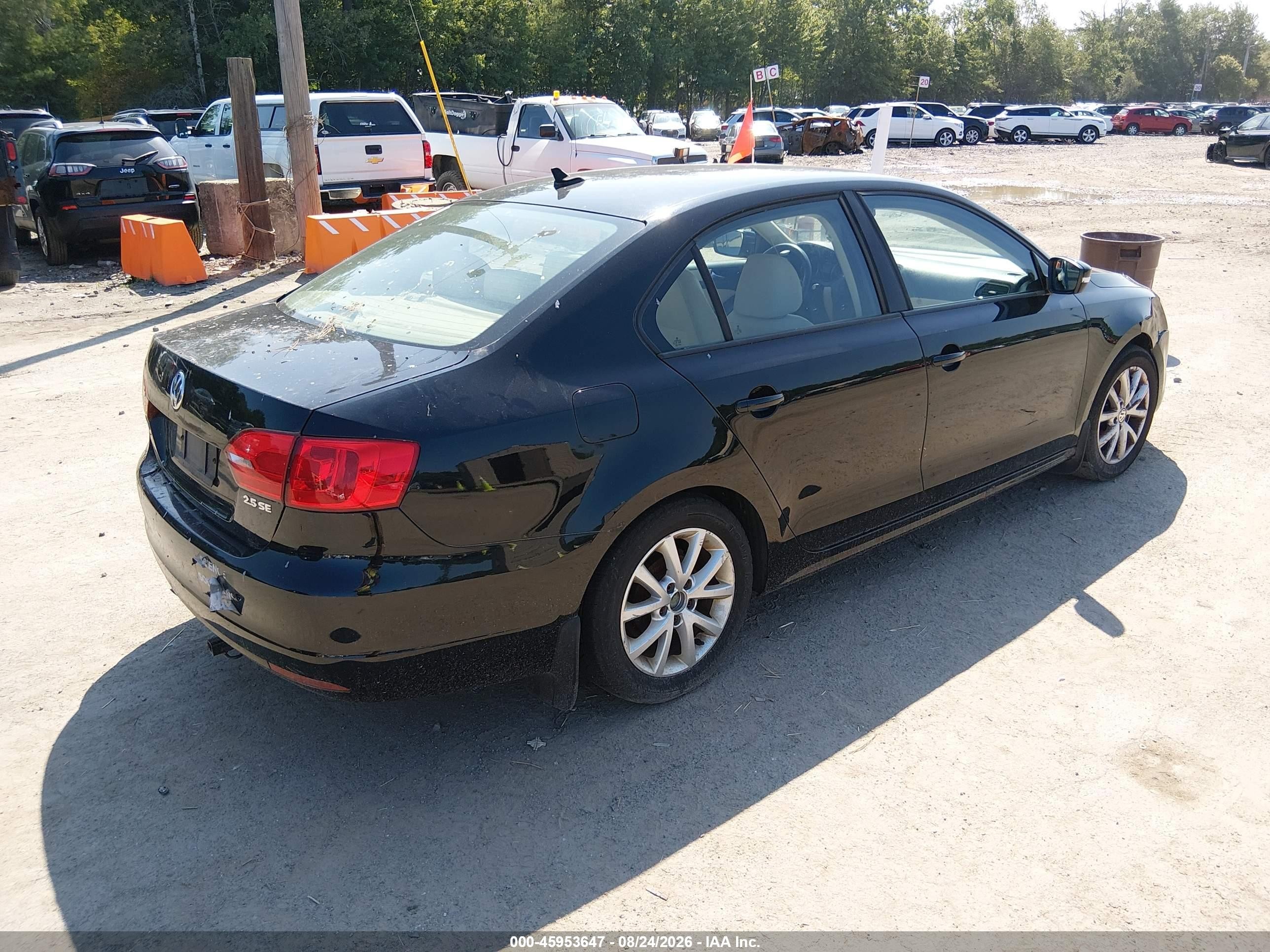 2012 Volkswagen Jetta 2.5l Se Black vin: 3VWDP7AJ9CM312927