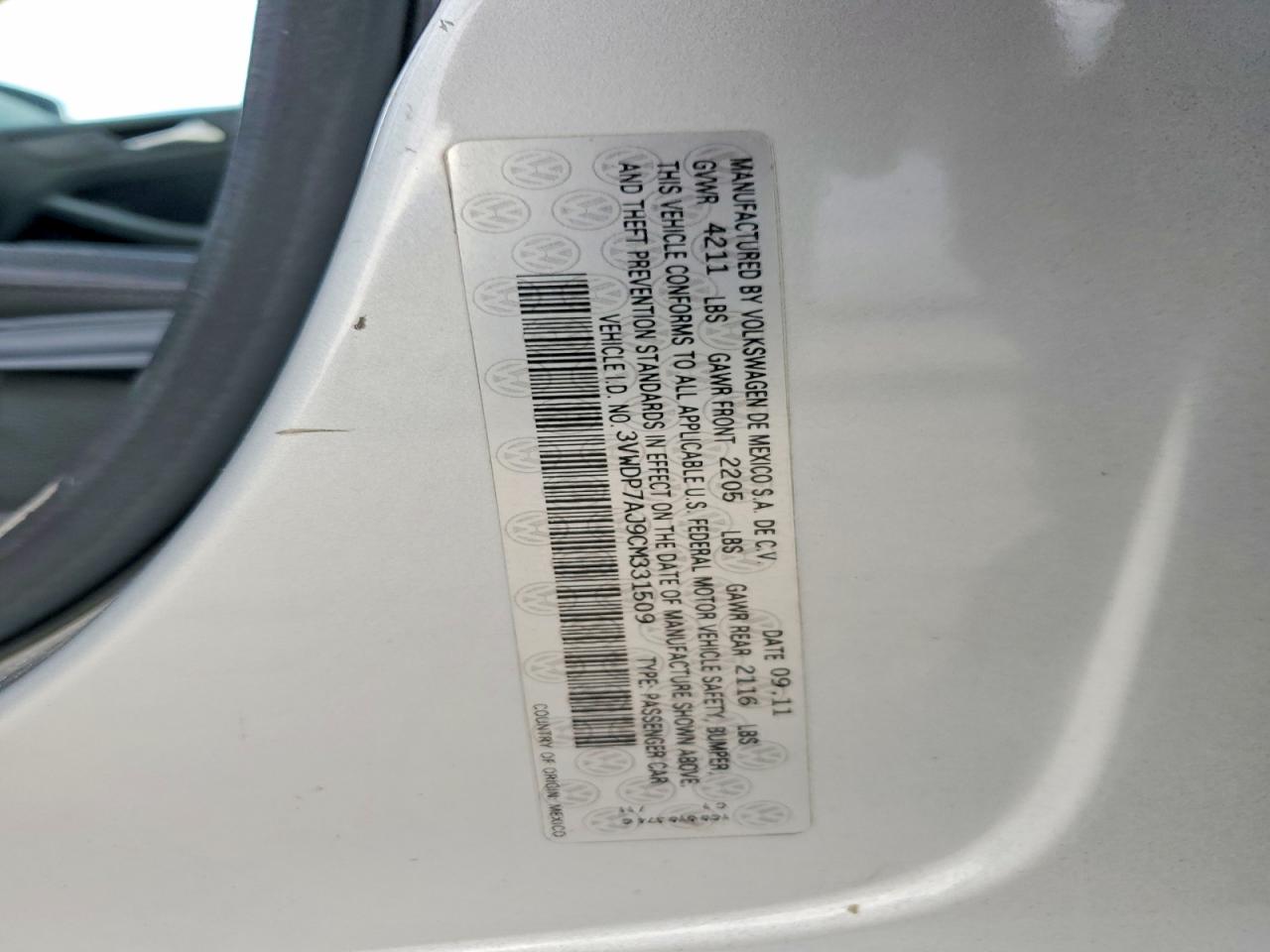 2012 Volkswagen Jetta Se Серебряный vin: 3VWDP7AJ9CM331509