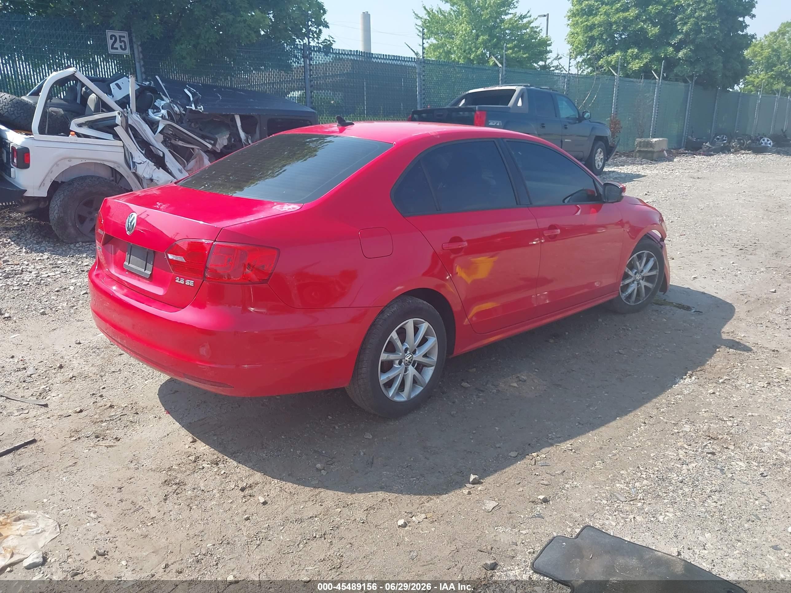 2012 Volkswagen Jetta 2.5l Se Red vin: 3VWDP7AJ9CM348438
