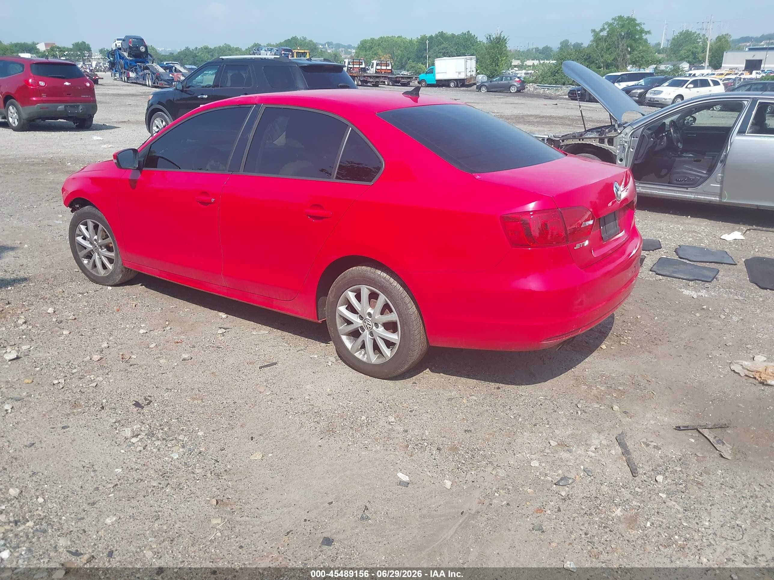 2012 Volkswagen Jetta 2.5l Se Red vin: 3VWDP7AJ9CM348438