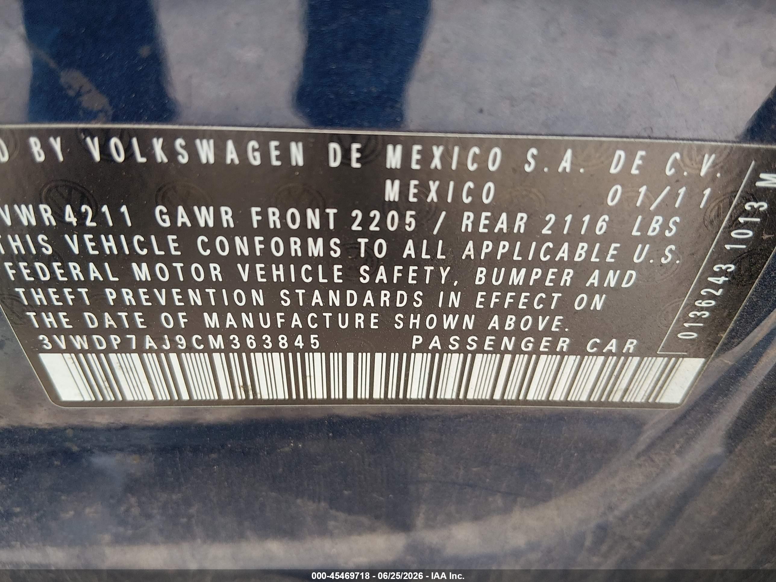2012 Volkswagen Jetta 2.5l Se Синий vin: 3VWDP7AJ9CM363845