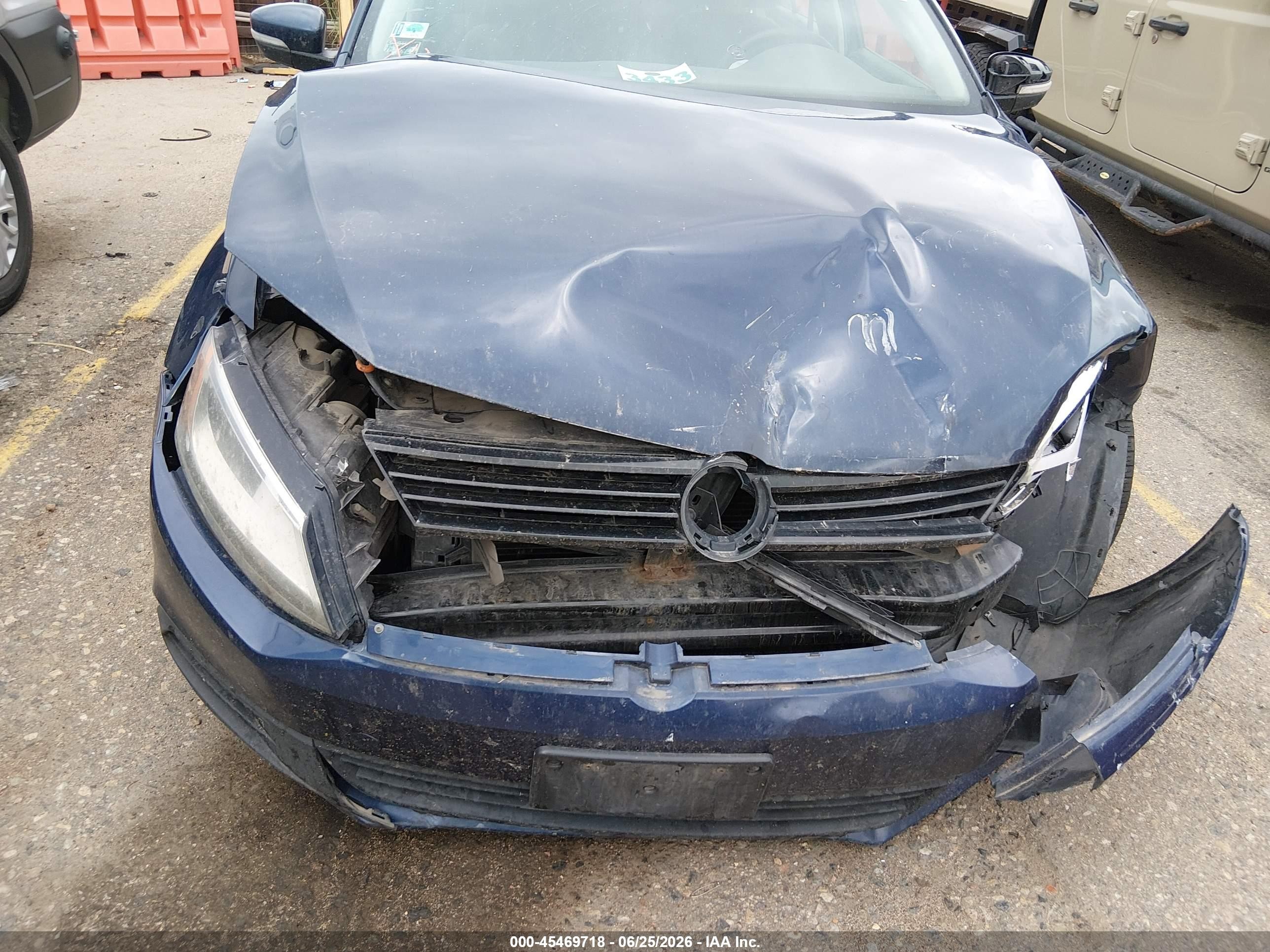 2012 Volkswagen Jetta 2.5l Se Синий vin: 3VWDP7AJ9CM363845