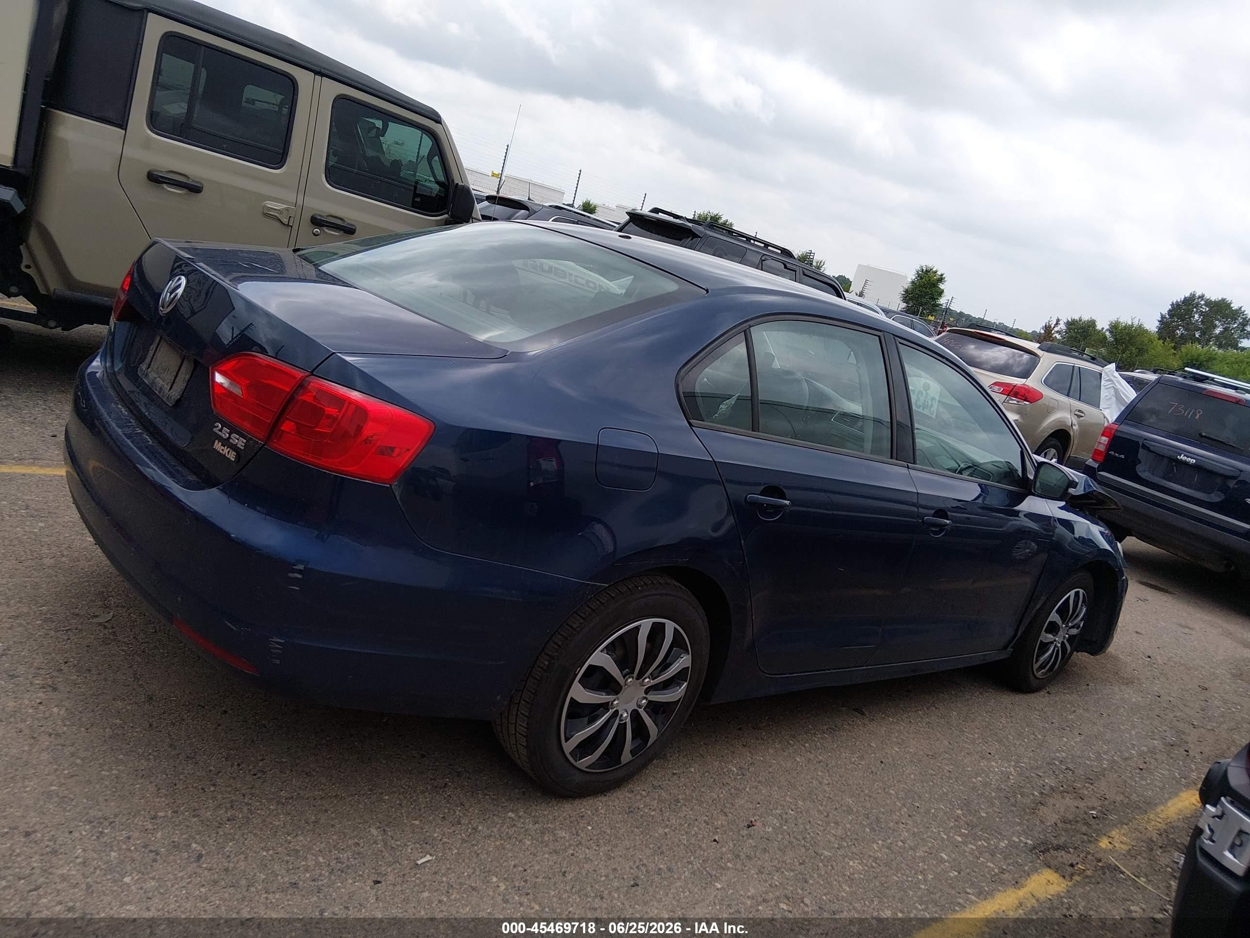 2012 Volkswagen Jetta 2.5l Se Синий vin: 3VWDP7AJ9CM363845