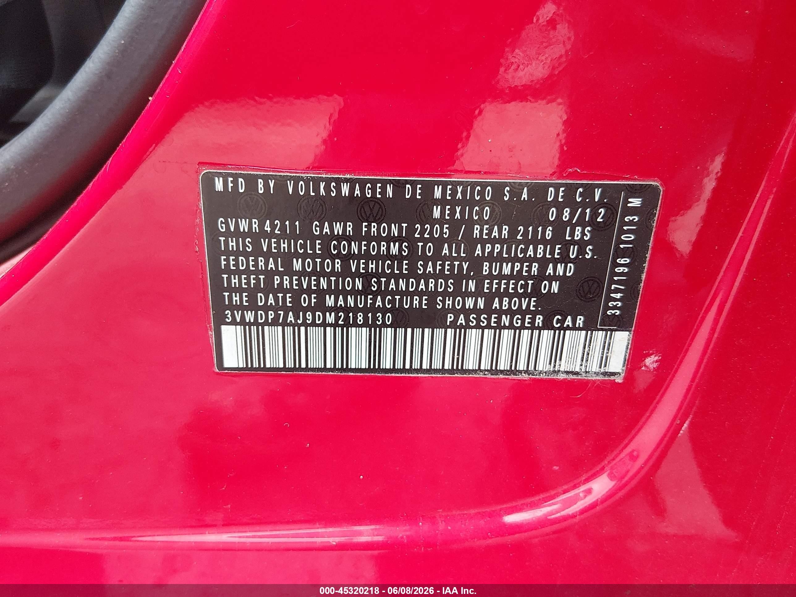 2013 Volkswagen Jetta 2.5l Se Red vin: 3VWDP7AJ9DM218130
