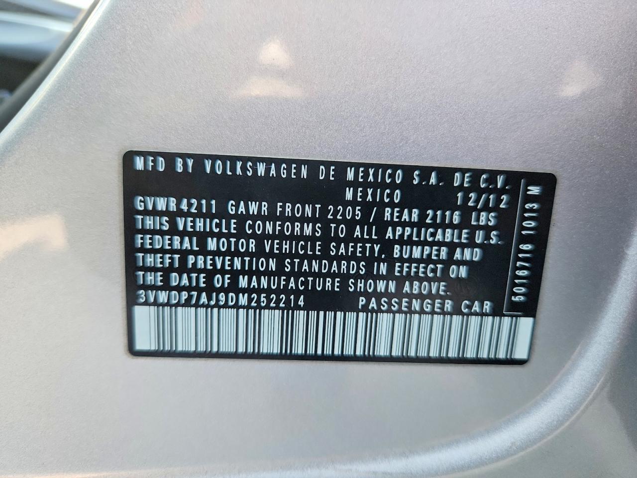 2013 Volkswagen Jetta Se Silver vin: 3VWDP7AJ9DM252214