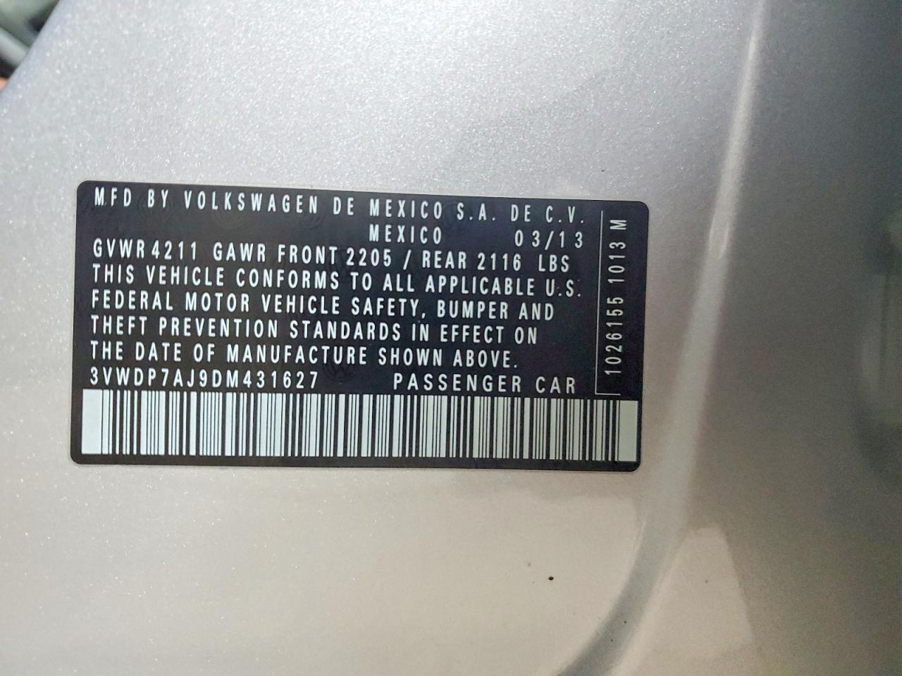 2013 Volkswagen Jetta Se Silver vin: 3VWDP7AJ9DM431627