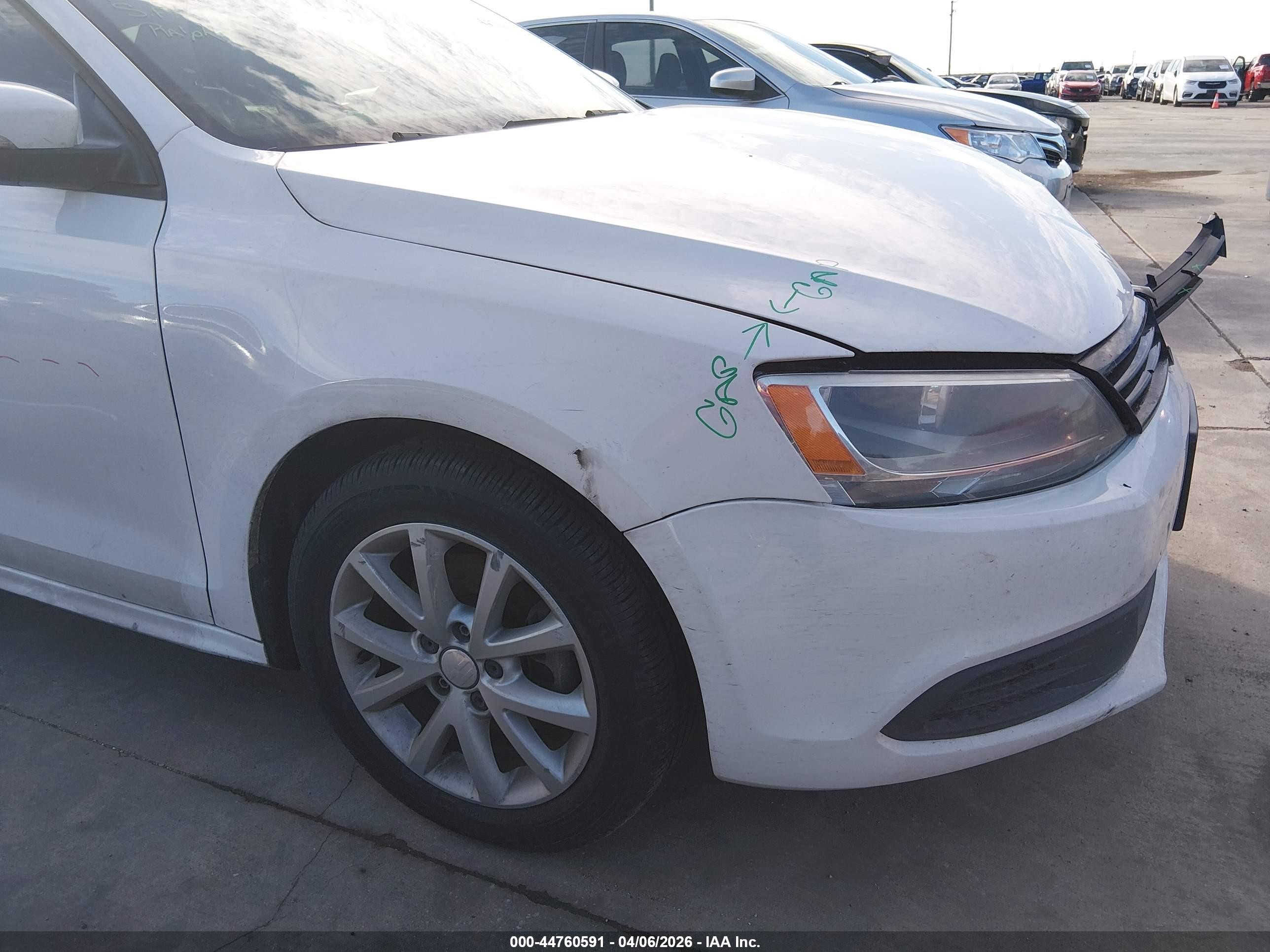 2012 Volkswagen Jetta 2.5l Se White vin: 3VWDP7AJXCM008005