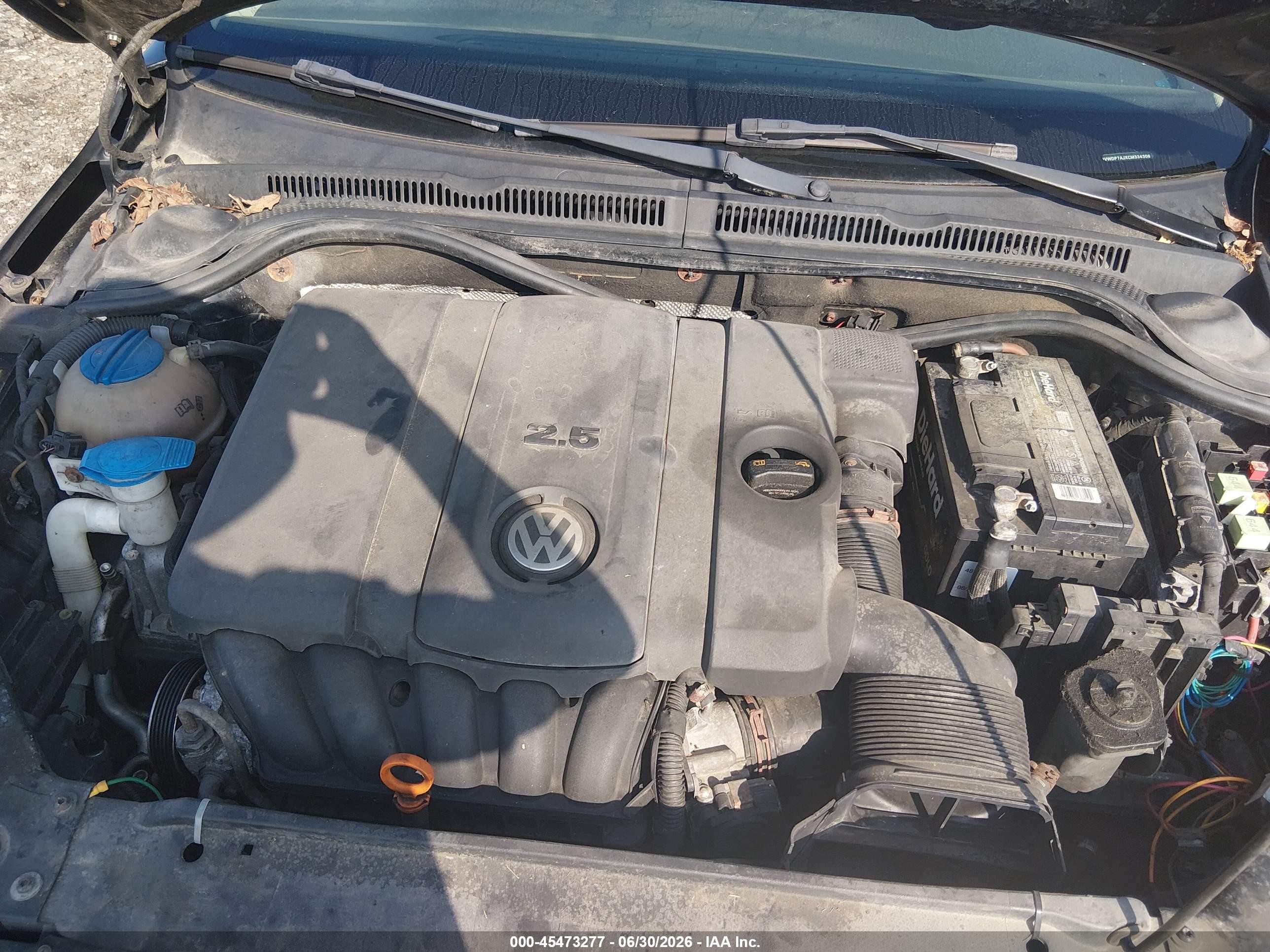 2012 Volkswagen Jetta 2.5l Se Black vin: 3VWDP7AJXCM334306