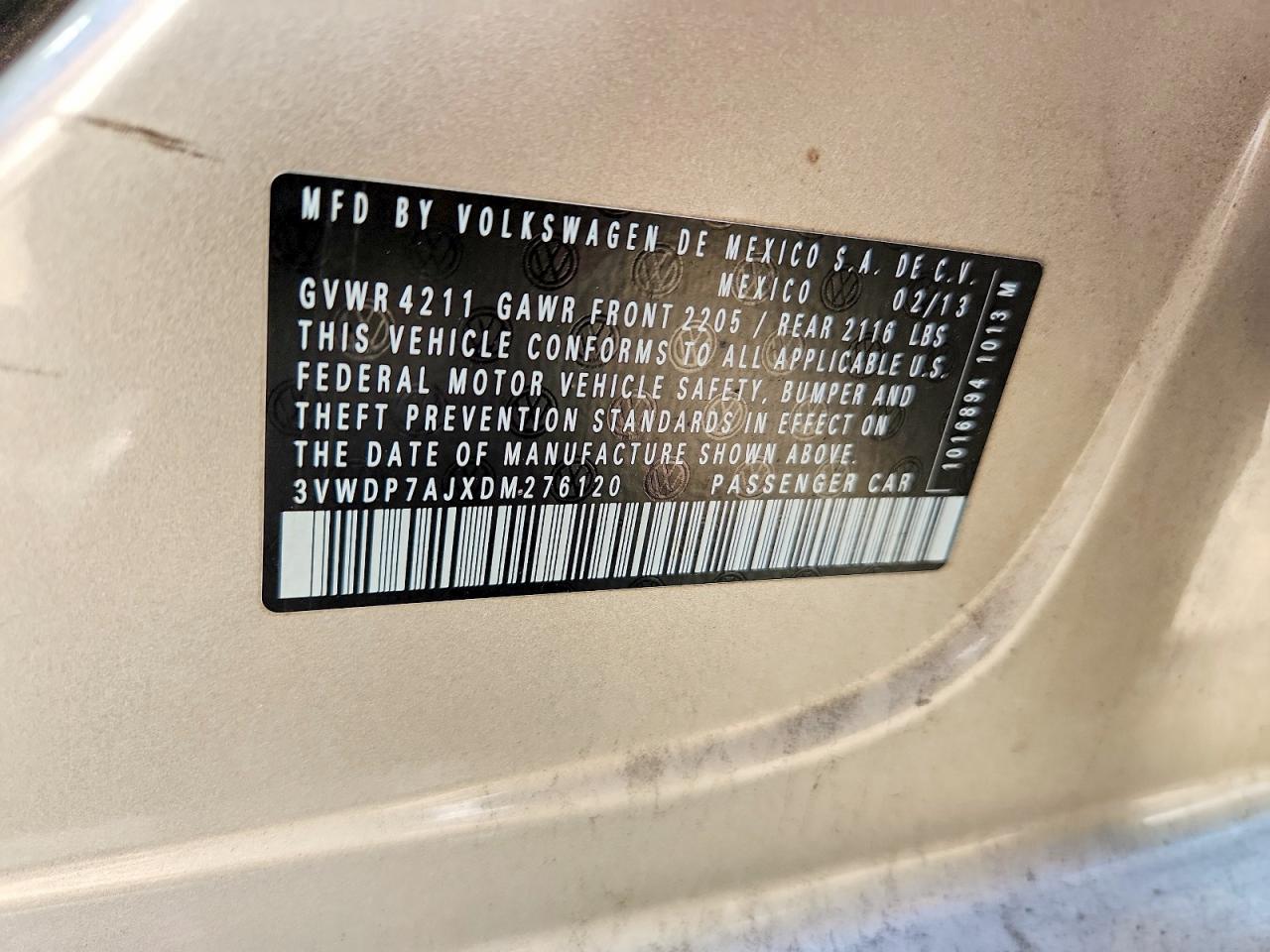 2013 Volkswagen Jetta Se Silver vin: 3VWDP7AJXDM276120