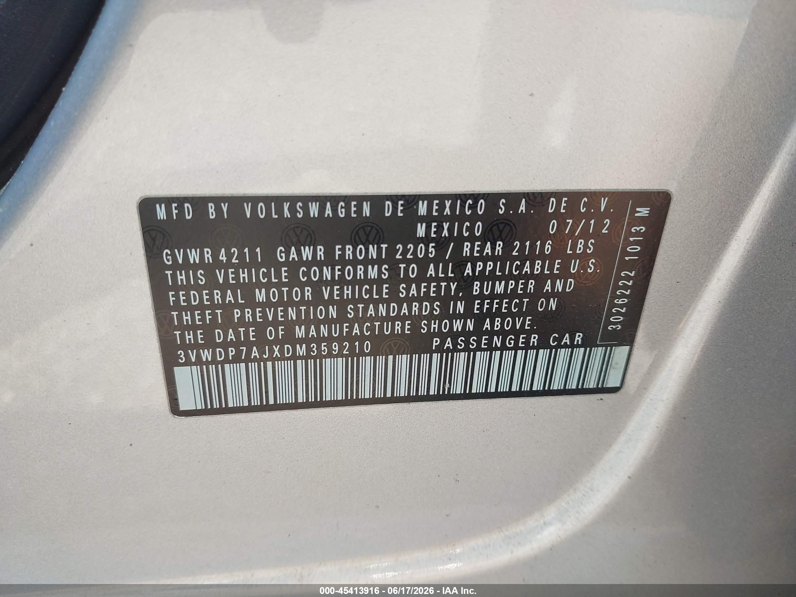 2013 Volkswagen Jetta 2.5l Se Silver vin: 3VWDP7AJXDM359210