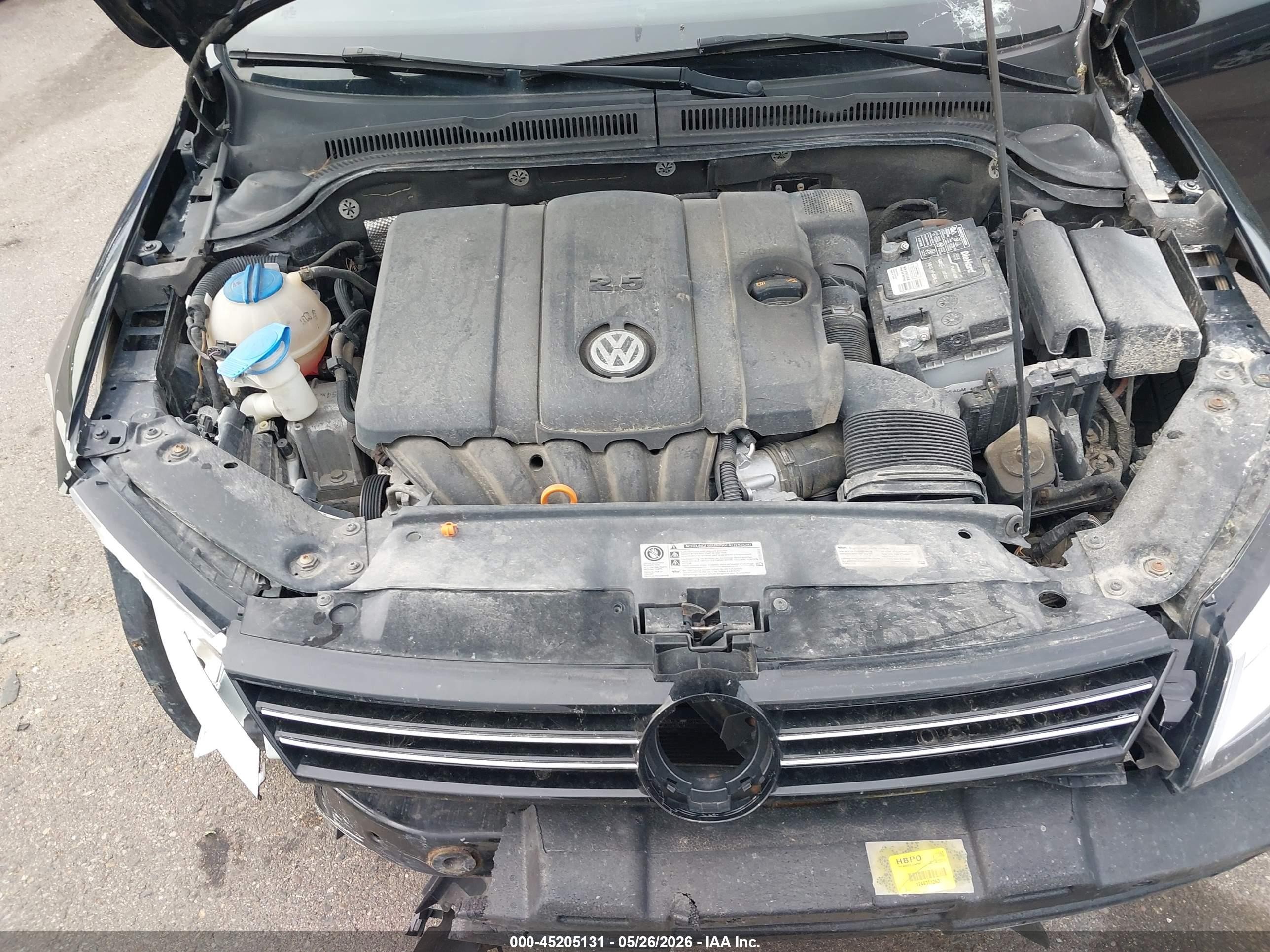 2013 Volkswagen Jetta 2.5l Se Black vin: 3VWDP7AJXDM401262