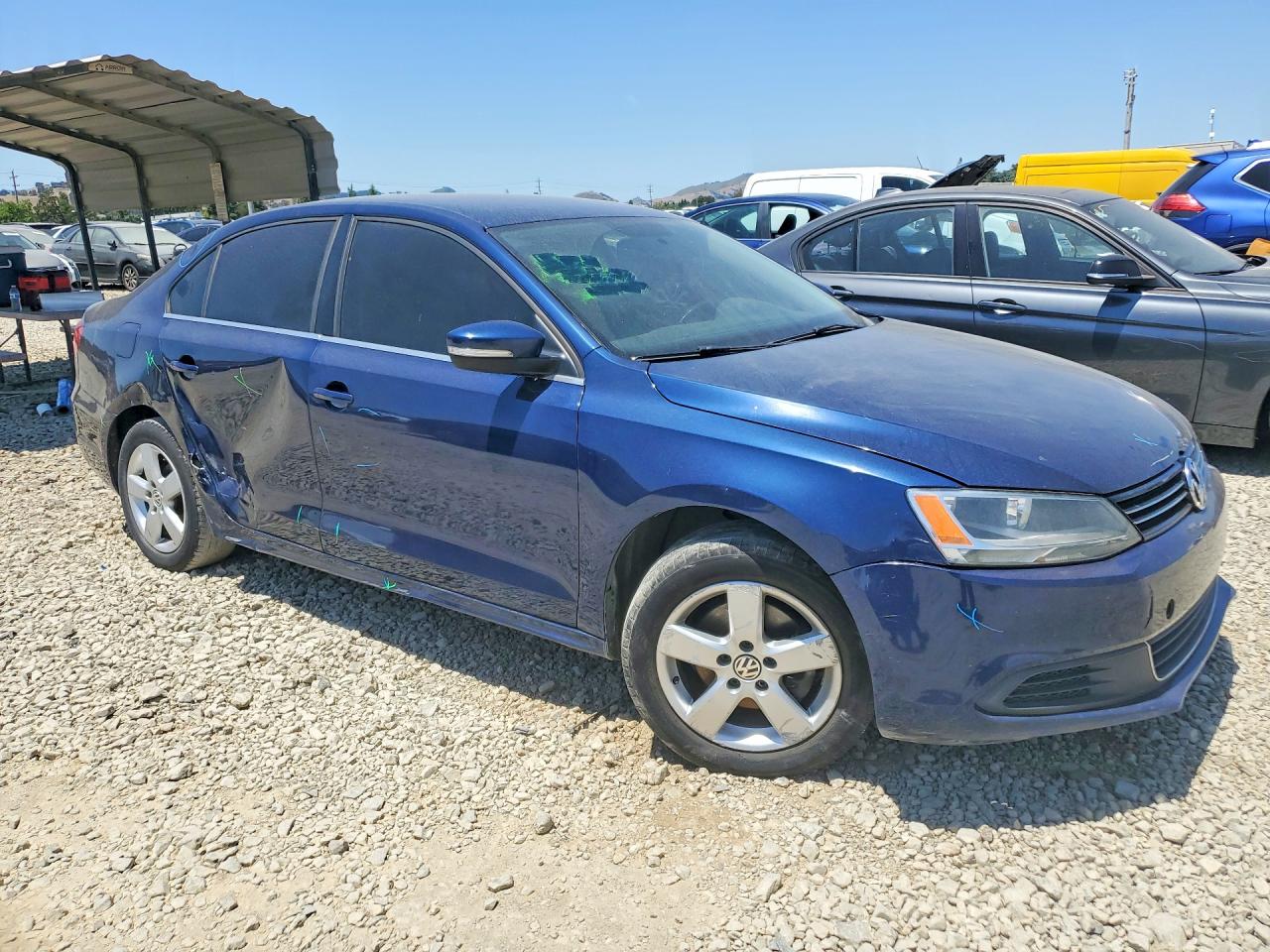 2013 Volkswagen Jetta Se Blue vin: 3VWDP7AJXDM407336