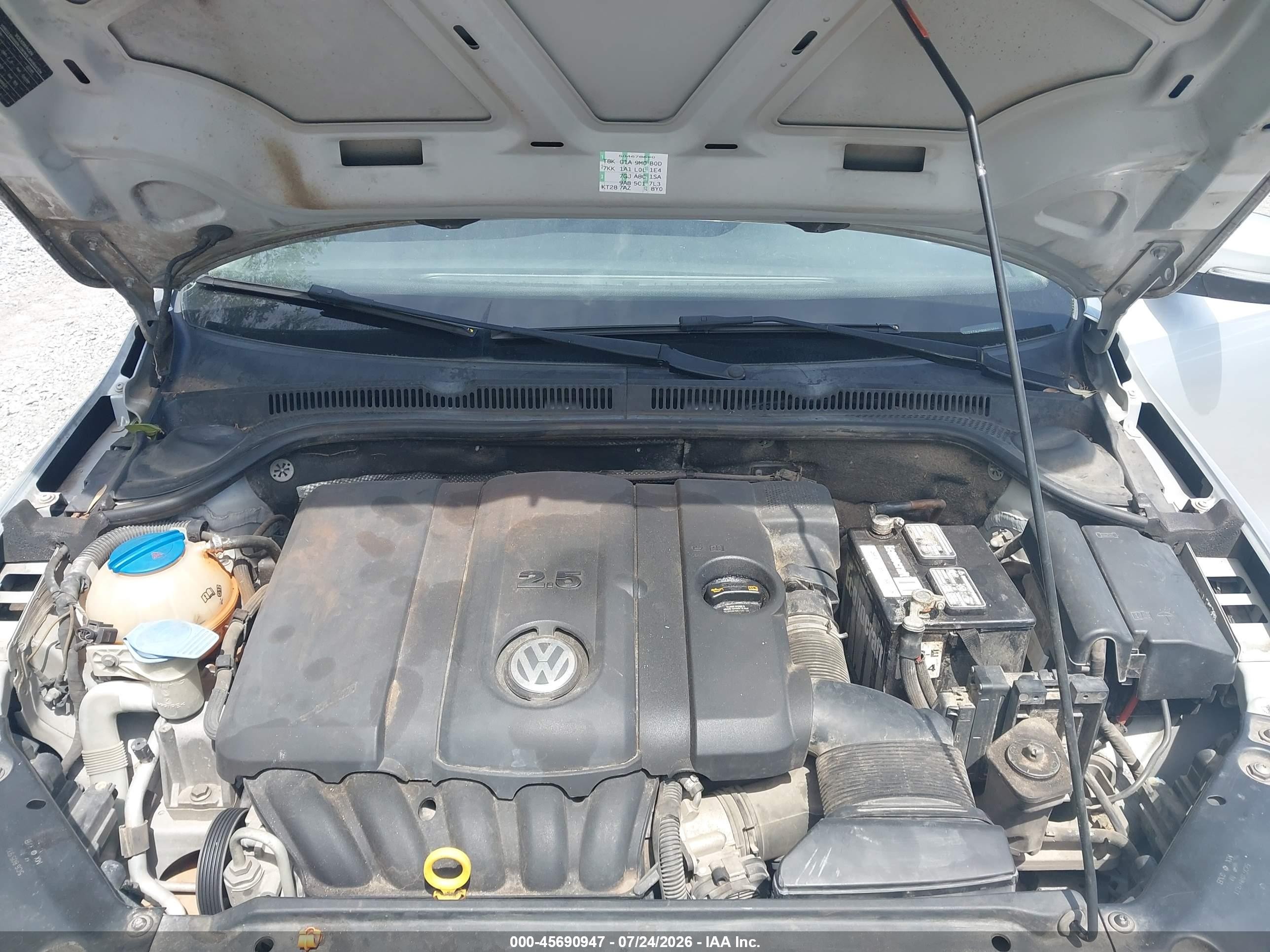 2011 Volkswagen Jetta 2.5l Se Серебряный vin: 3VWDX7AJ0BM053064