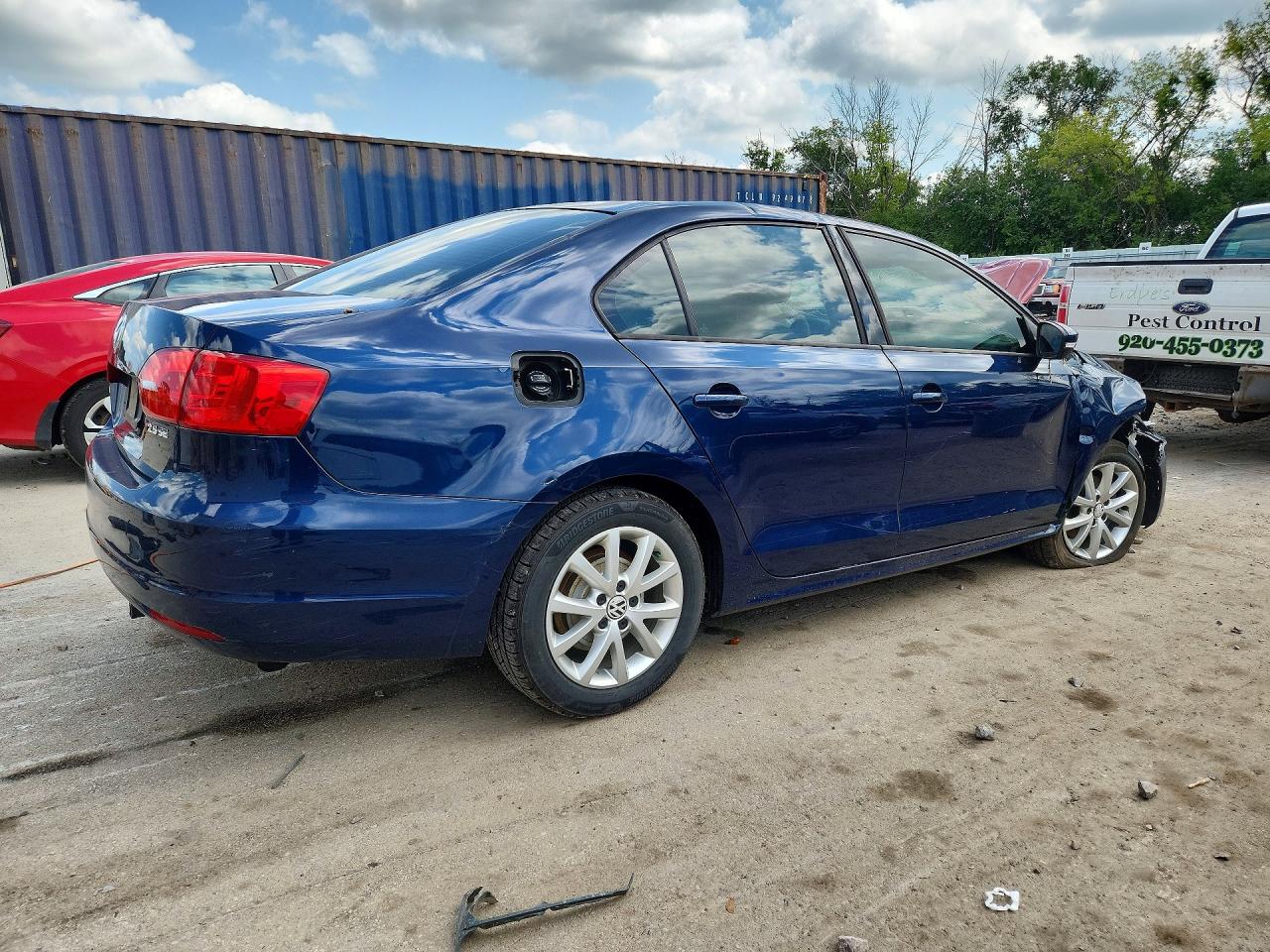 2011 Volkswagen Jetta Se Blue vin: 3VWDX7AJ0BM383982