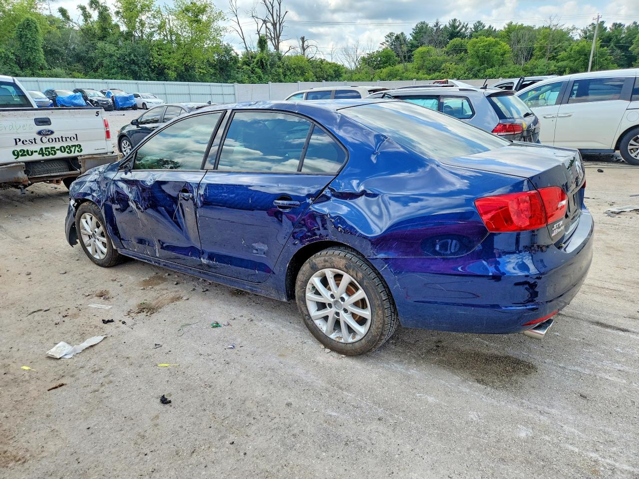 2011 Volkswagen Jetta Se Blue vin: 3VWDX7AJ0BM383982