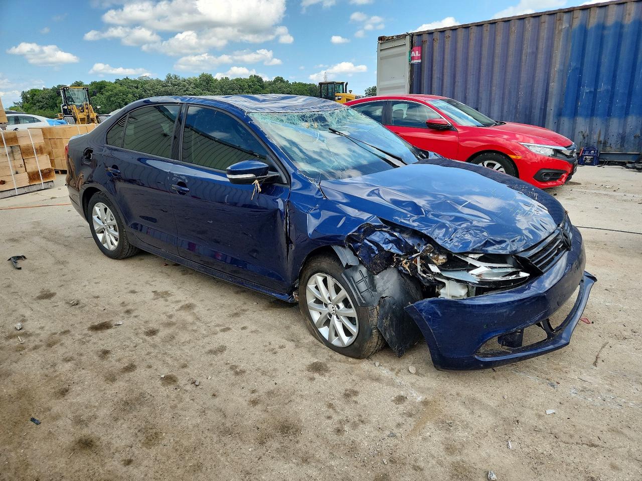 2011 Volkswagen Jetta Se Blue vin: 3VWDX7AJ0BM383982