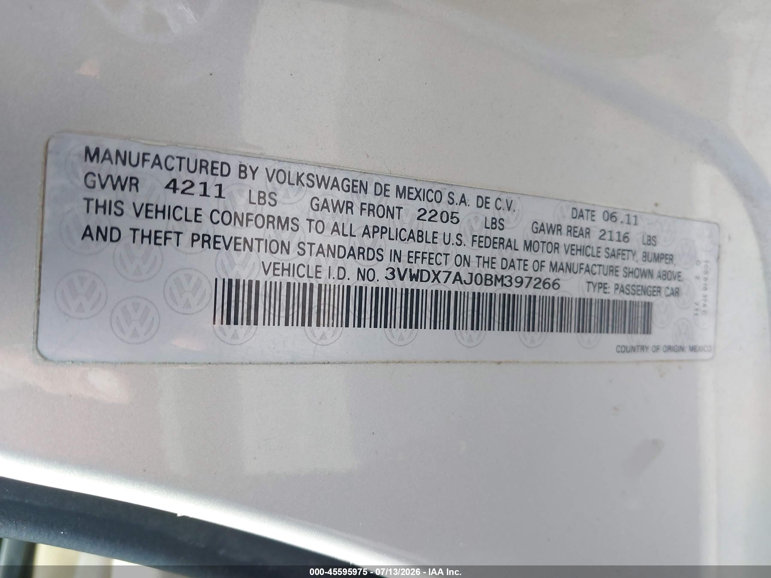 2011 Volkswagen Jetta 2.5l Se Silver vin: 3VWDX7AJ0BM397266
