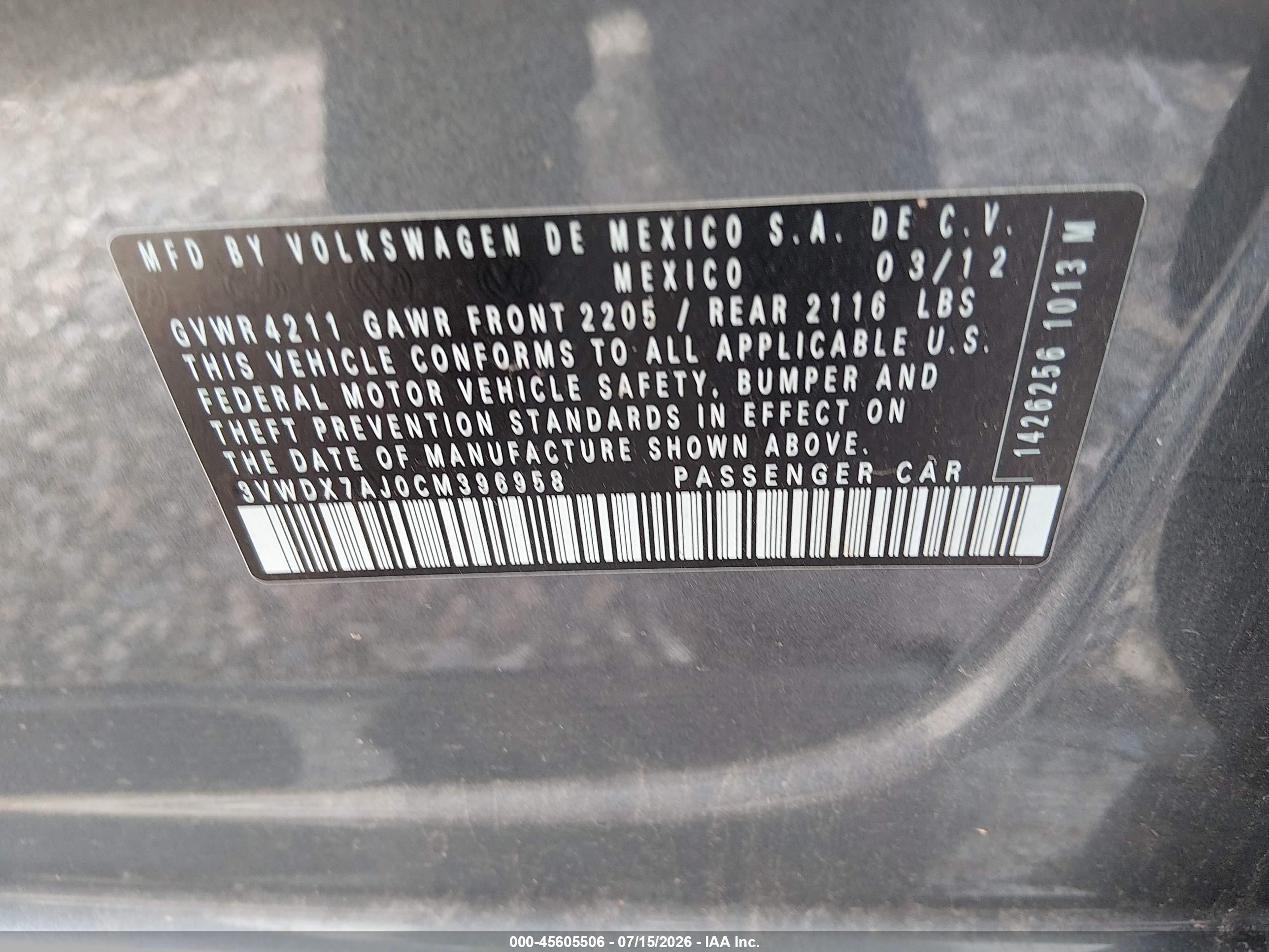 2012 Volkswagen Jetta 2.5l Se Gray vin: 3VWDX7AJ0CM396958