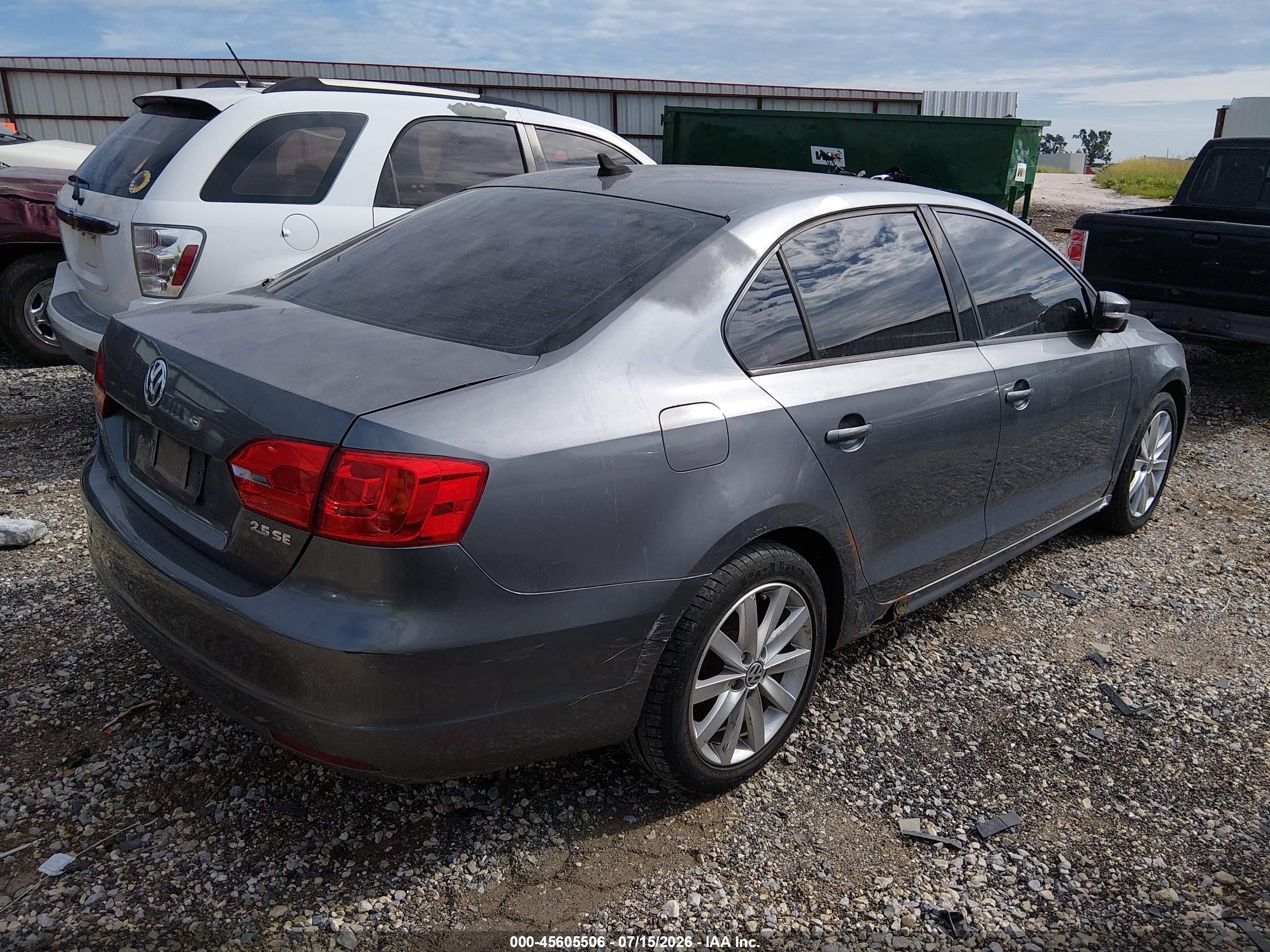 2012 Volkswagen Jetta 2.5l Se Gray vin: 3VWDX7AJ0CM396958