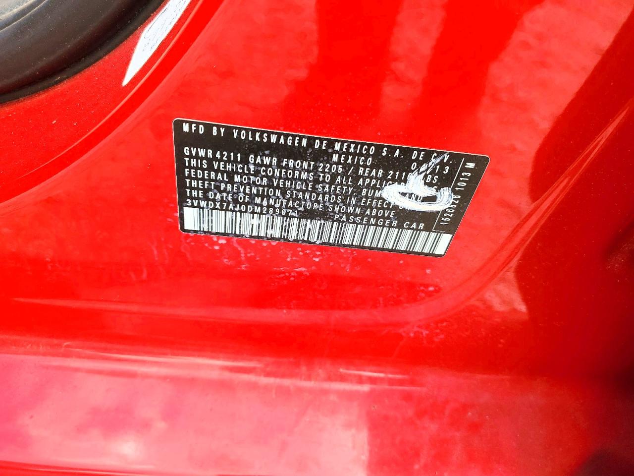 2013 Volkswagen Jetta Se Red vin: 3VWDX7AJ0DM289071