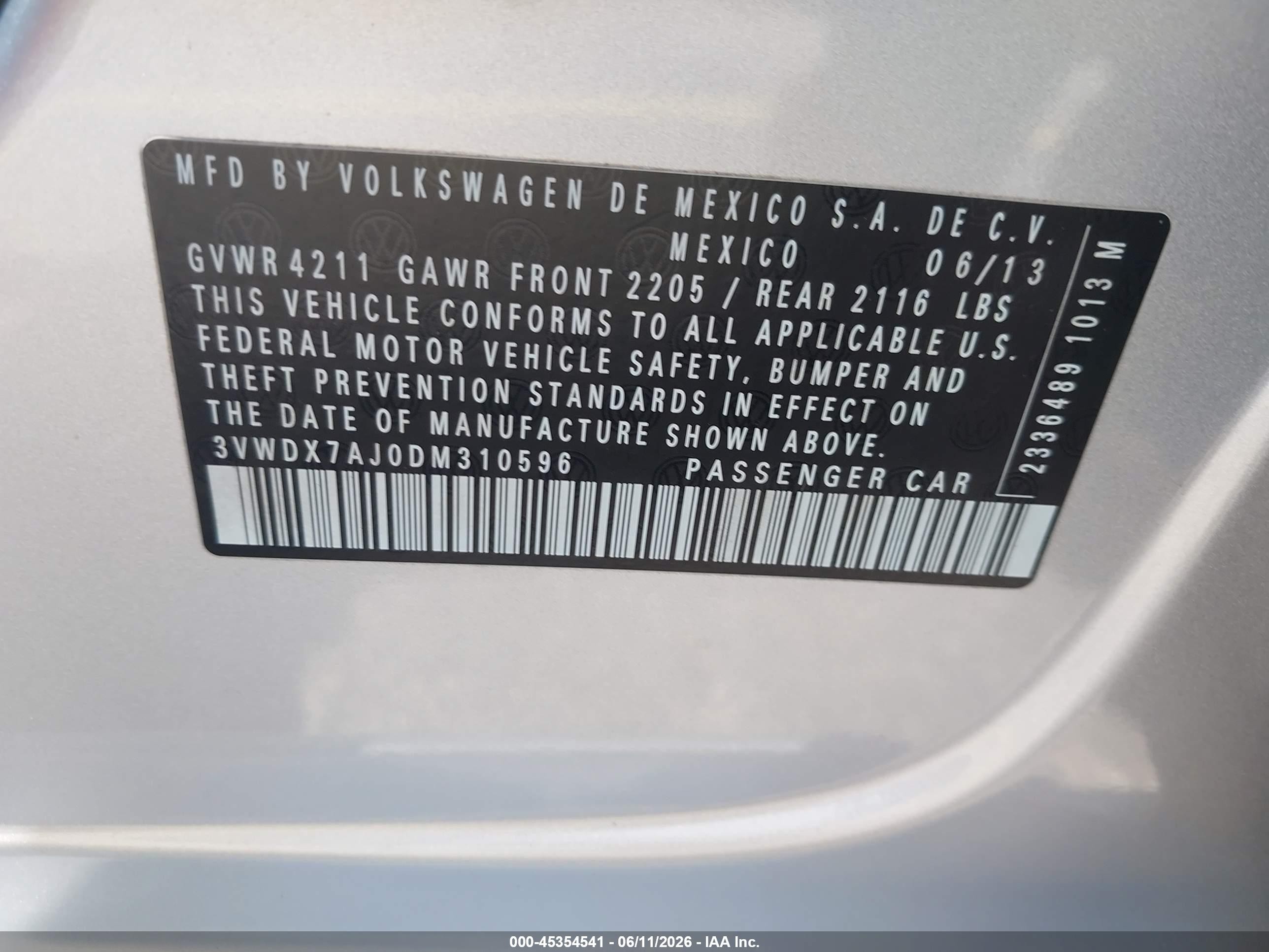 2013 Volkswagen Jetta 2.5l Se Silver vin: 3VWDX7AJ0DM310596