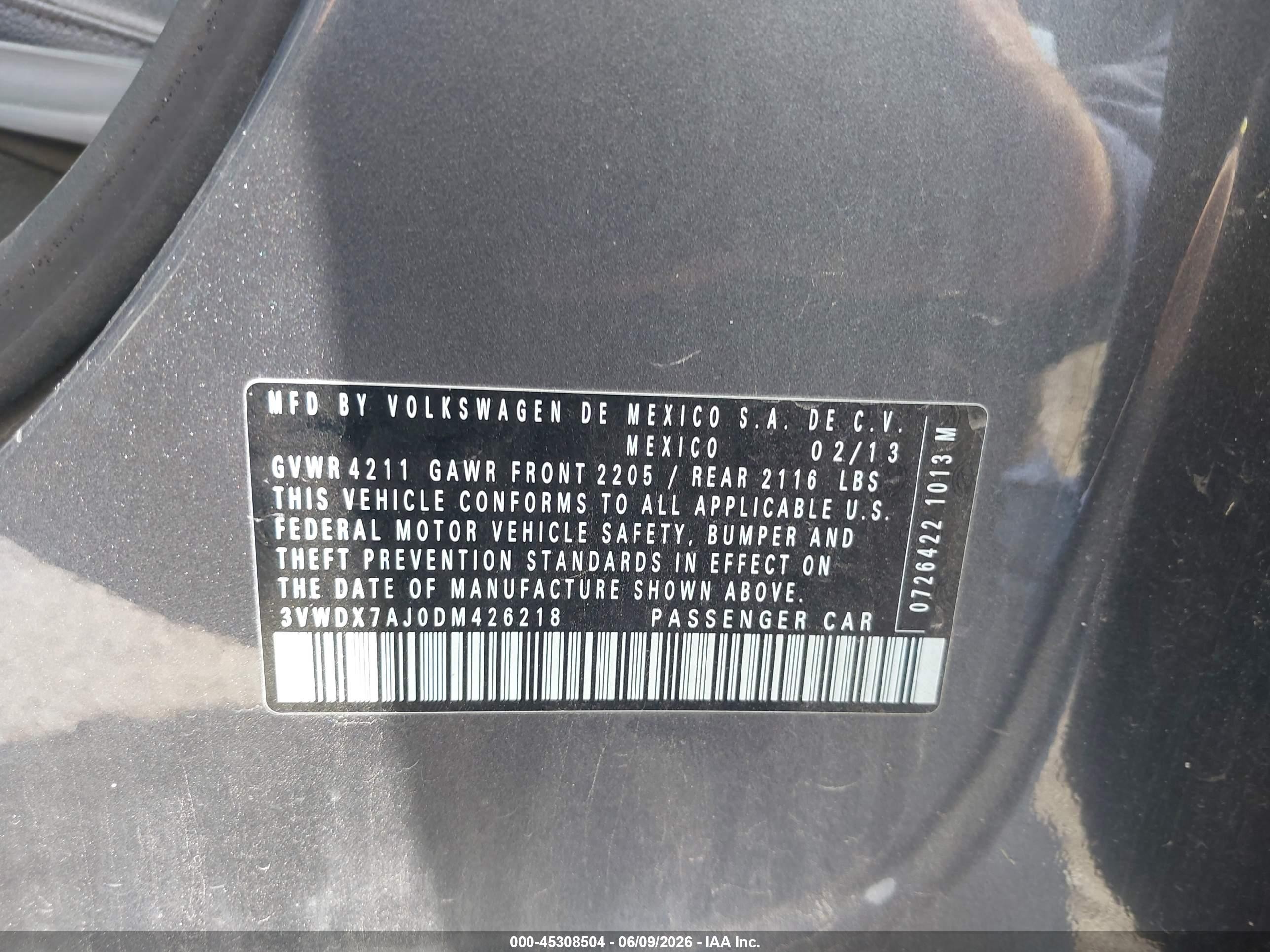2013 Volkswagen Jetta 2.5l Se Gray vin: 3VWDX7AJ0DM426218