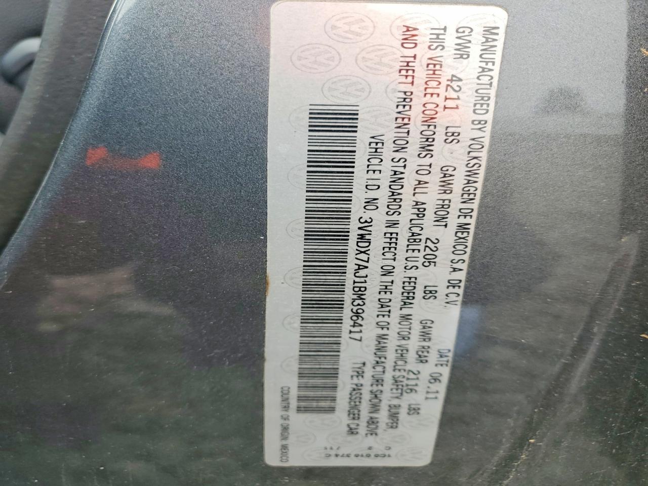 2011 Volkswagen Jetta Se Серый vin: 3VWDX7AJ1BM396417
