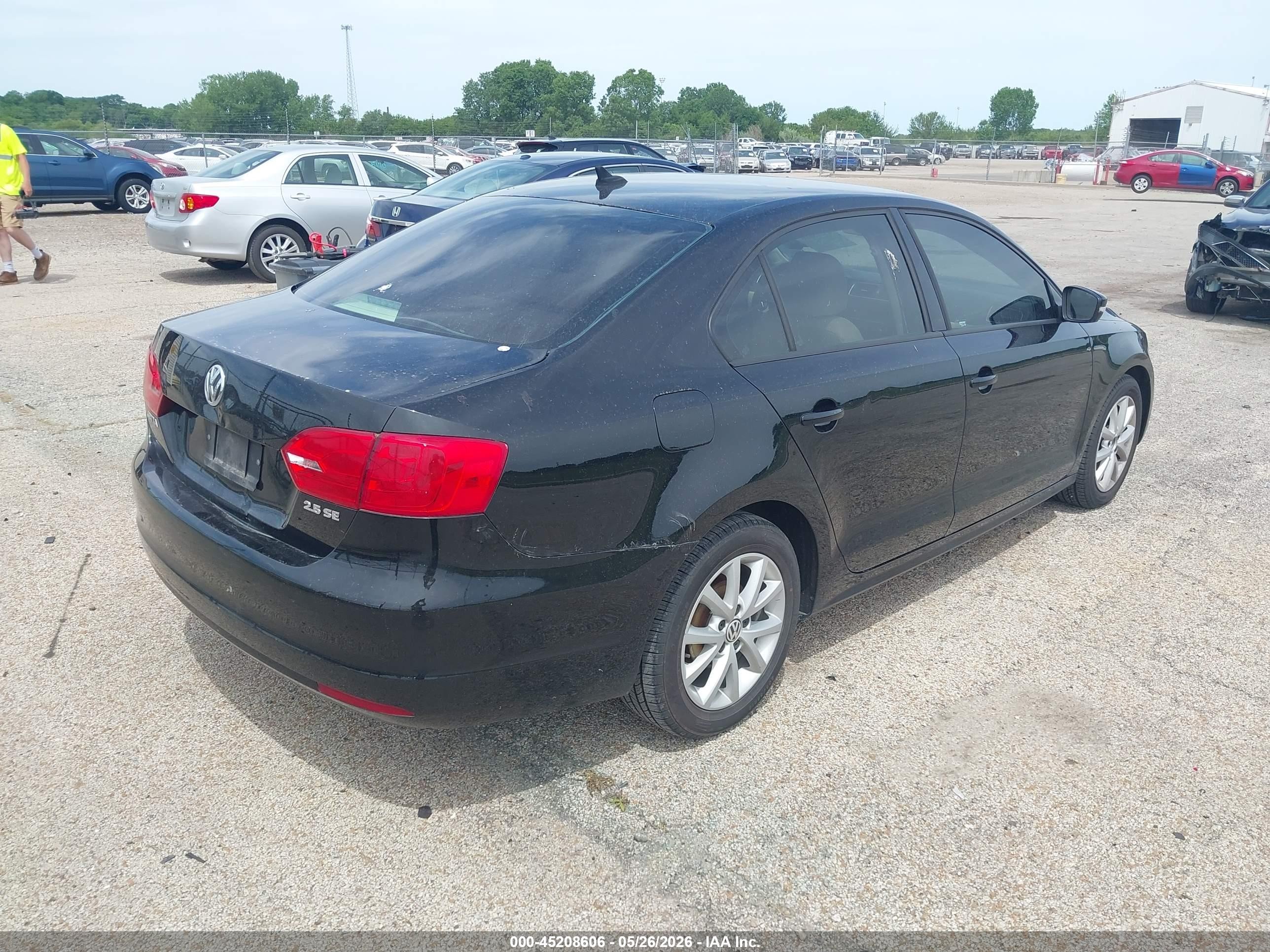 2012 Volkswagen Jetta 2.5l Se Black vin: 3VWDX7AJ1CM074572