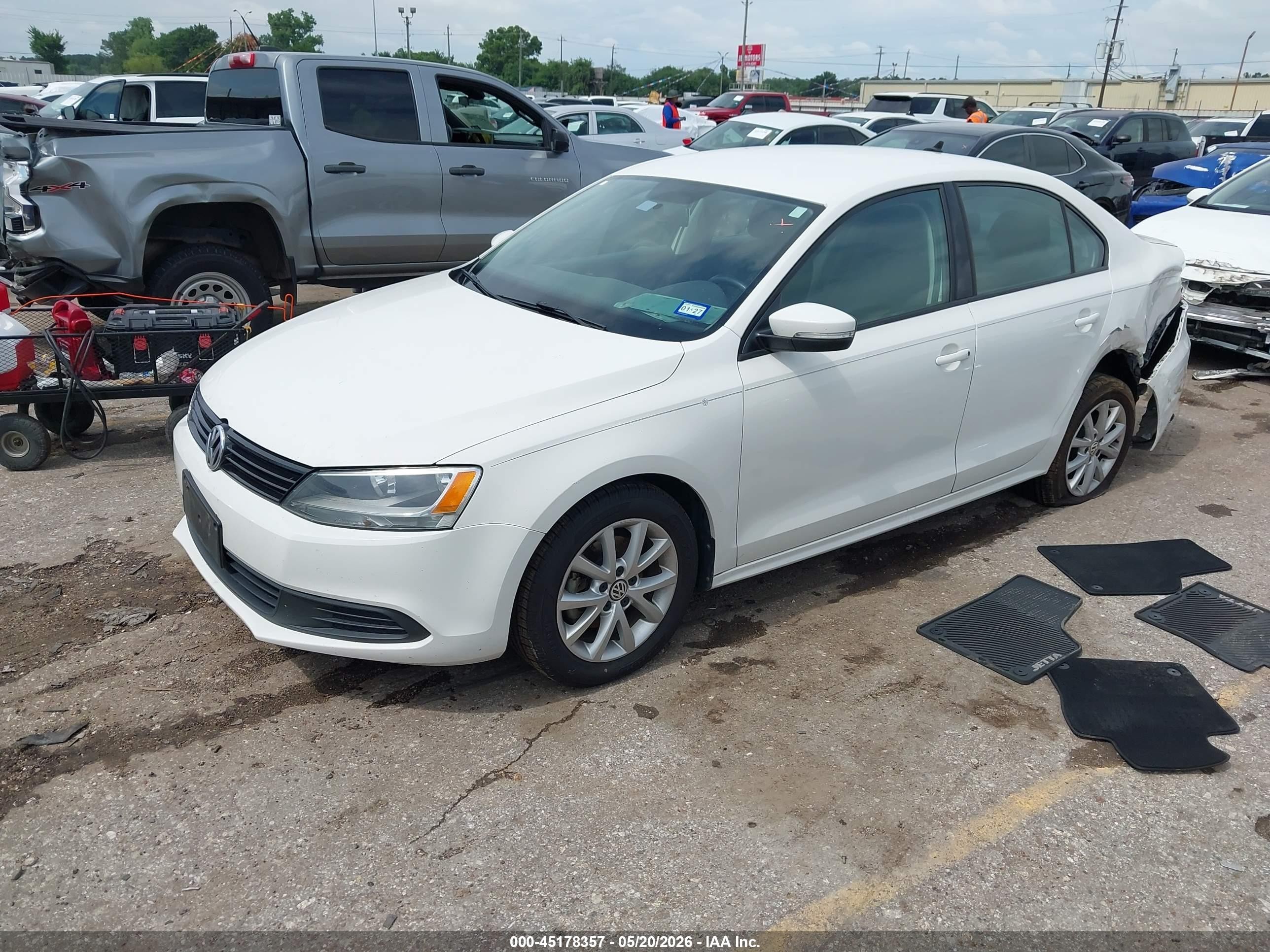 2012 Volkswagen Jetta 2.5l Se White vin: 3VWDX7AJ1CM356940