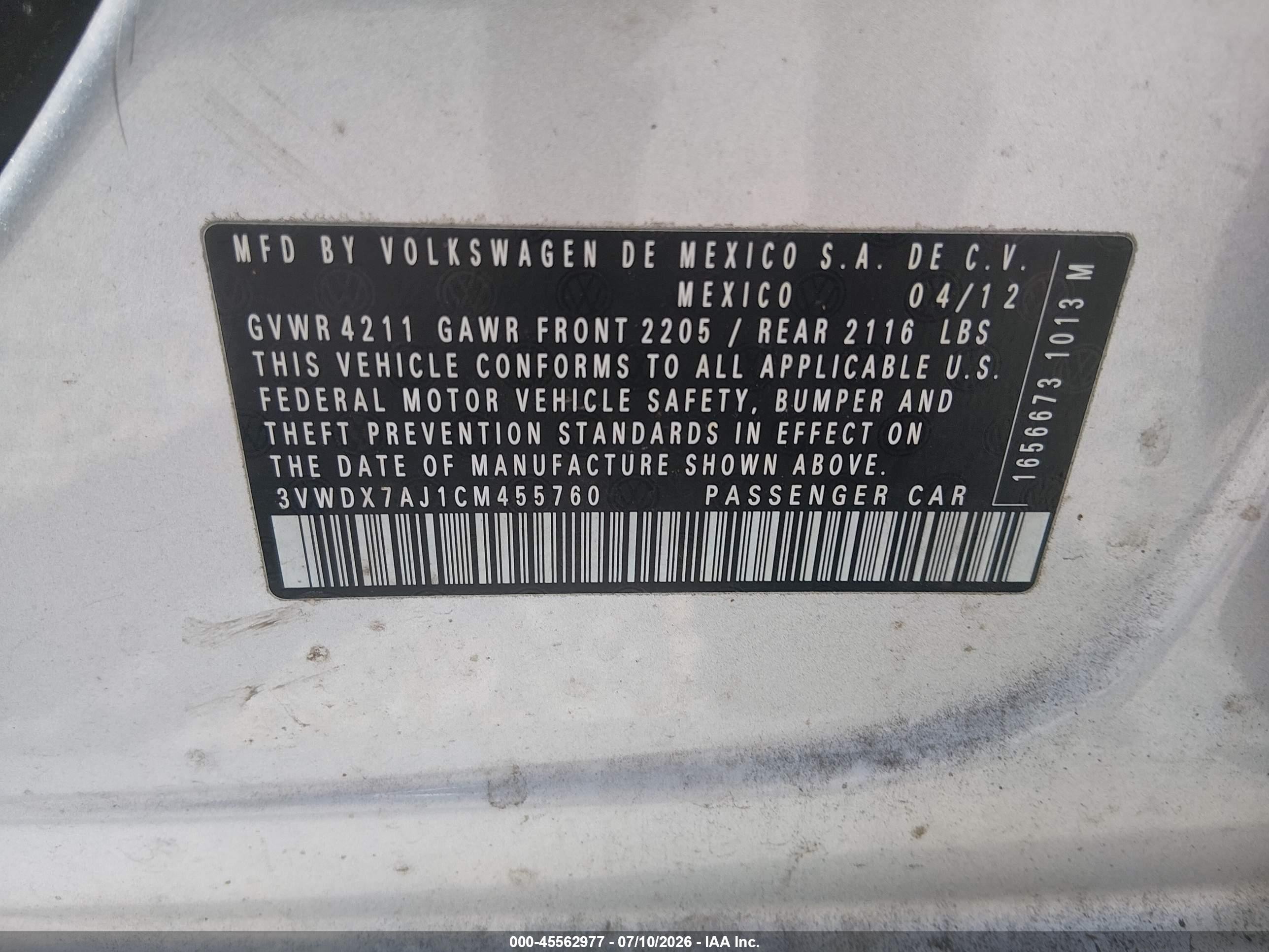 2012 Volkswagen Jetta 2.5l Se Gray vin: 3VWDX7AJ1CM455760